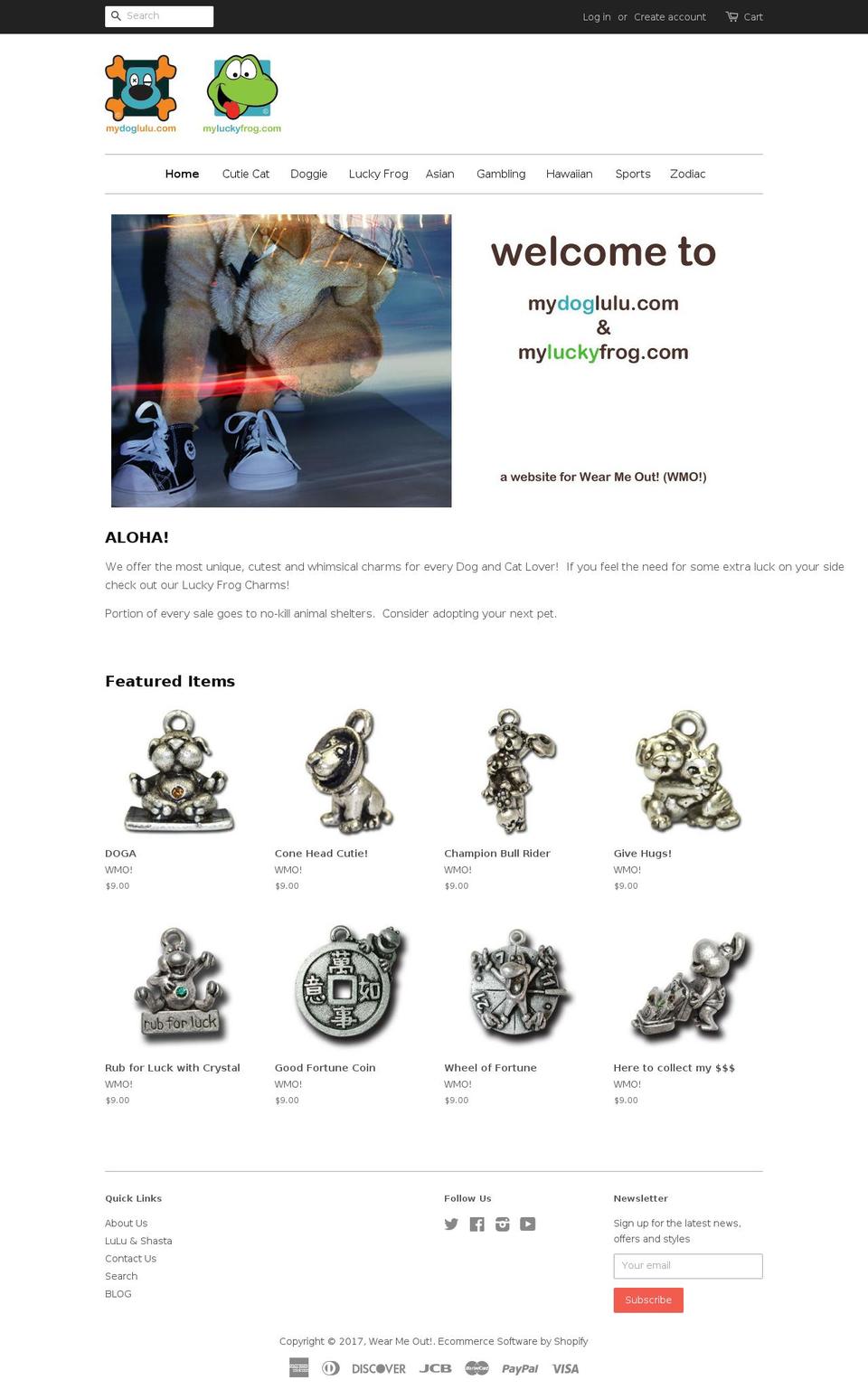 myluckyfrog.com shopify website screenshot