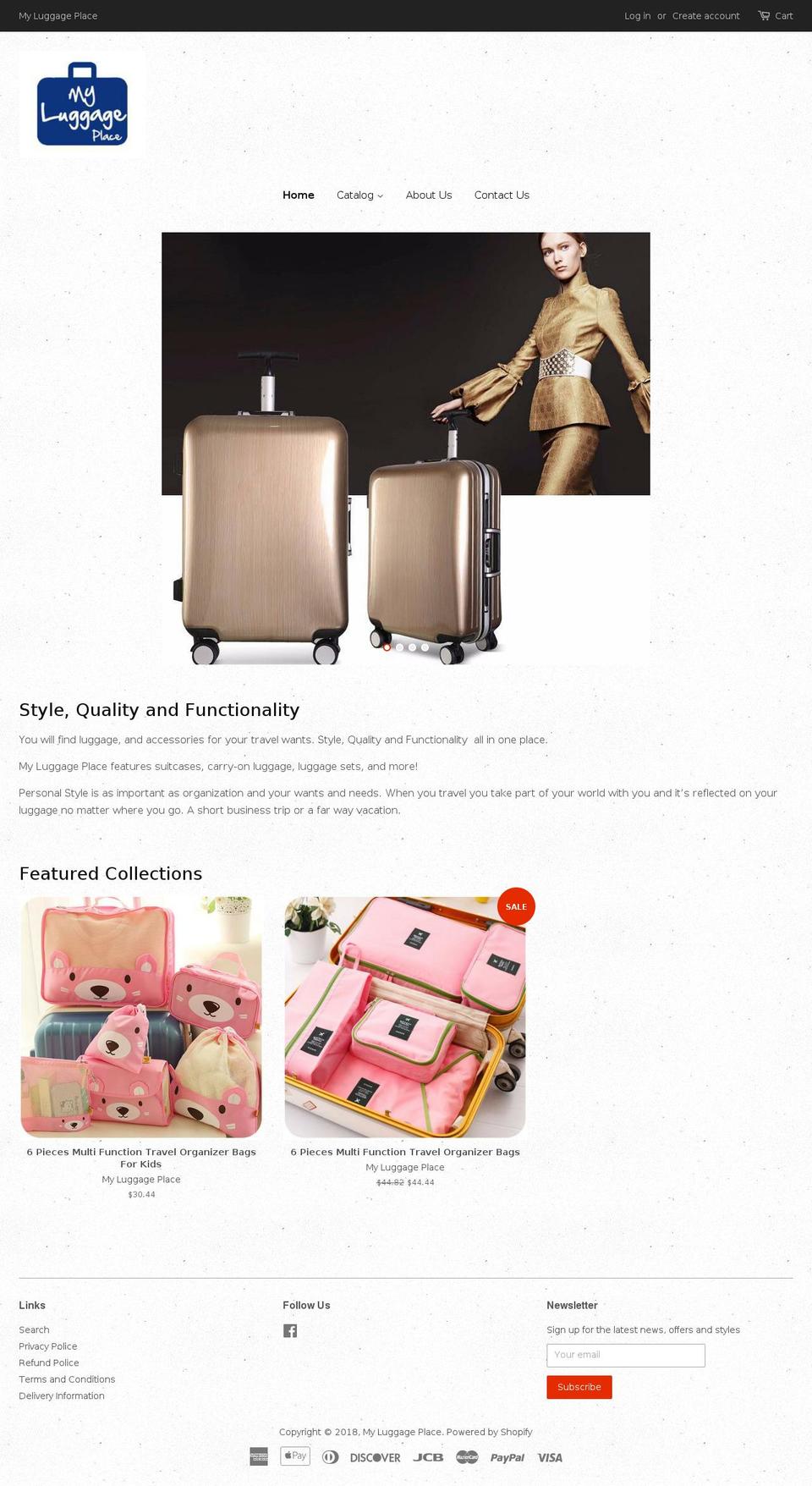 myluggageplace.com — Shopify storefront screenshot