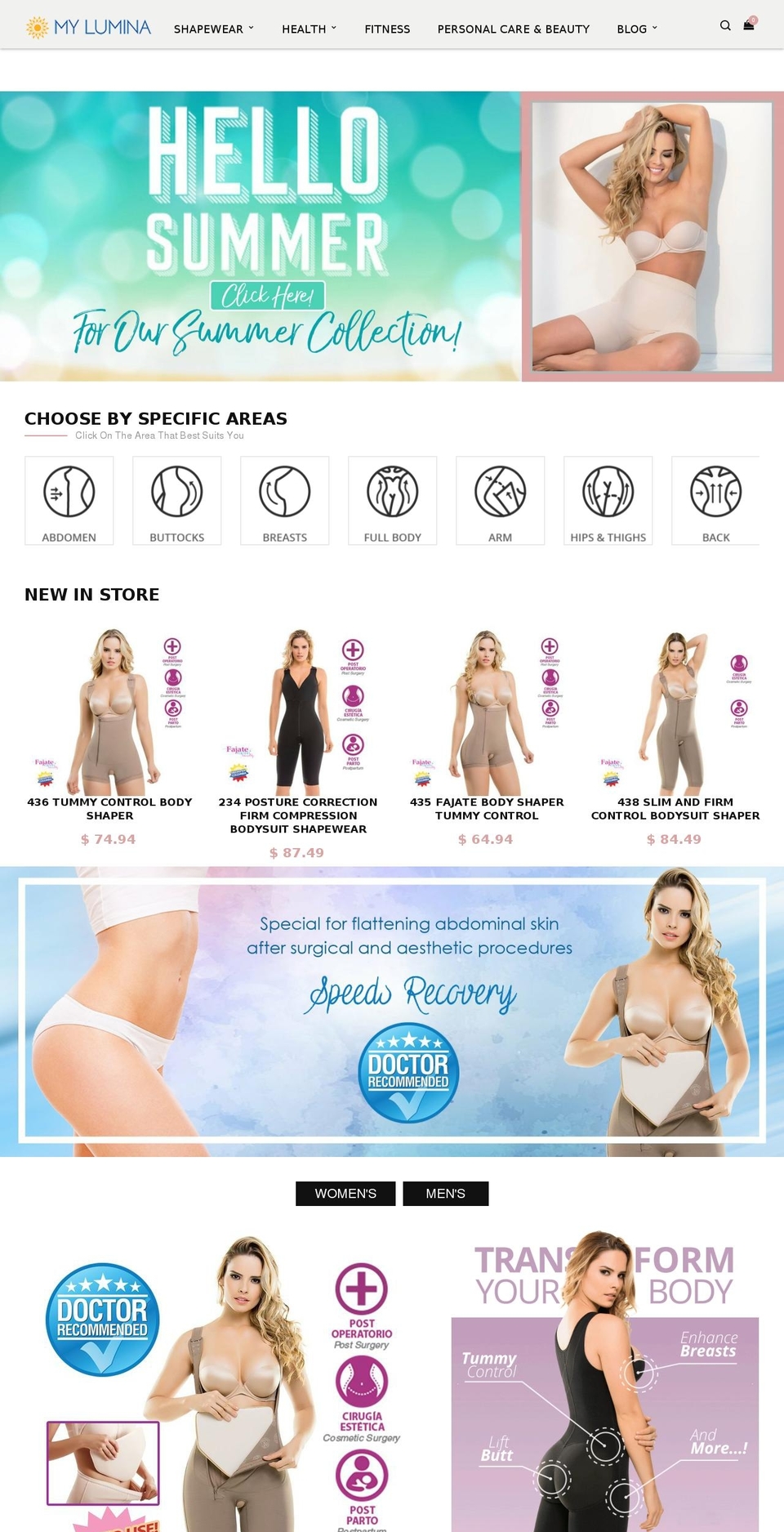 mylumina.com — Shopify storefront screenshot