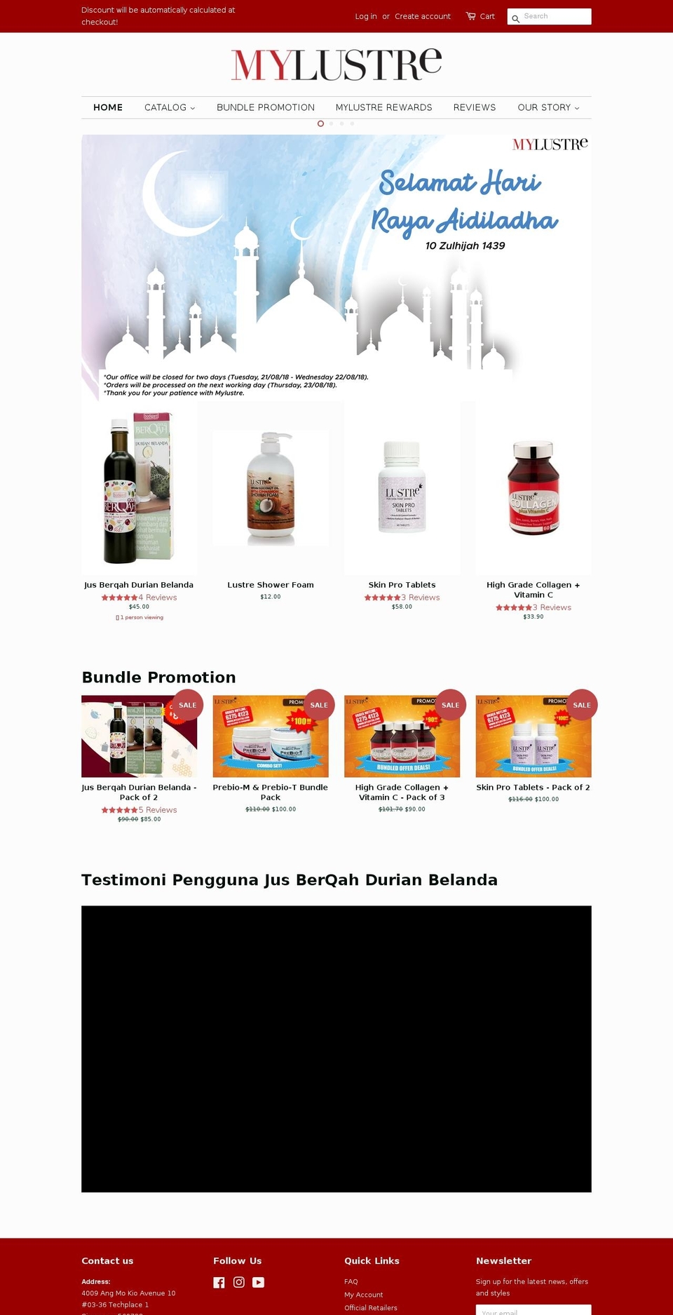 mylustre.com shopify website screenshot