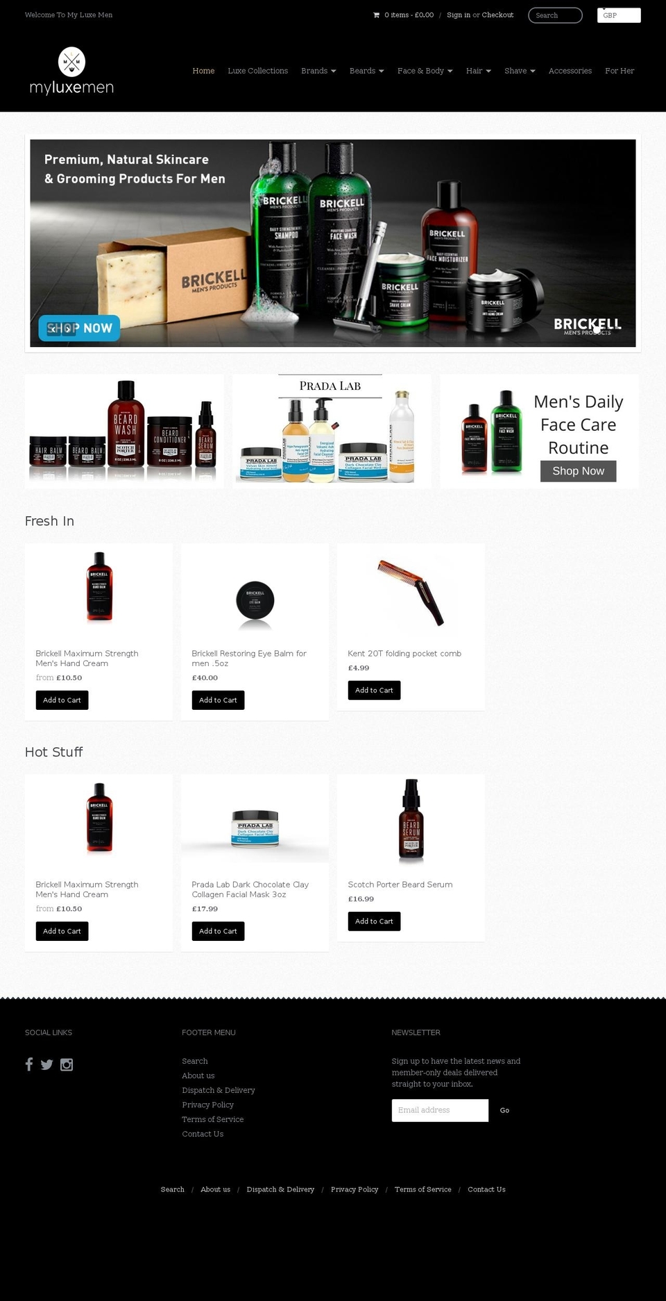 myluxemen.com shopify website screenshot