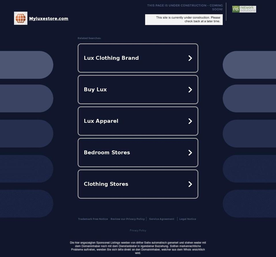 myluxestore.com — Shopify storefront screenshot