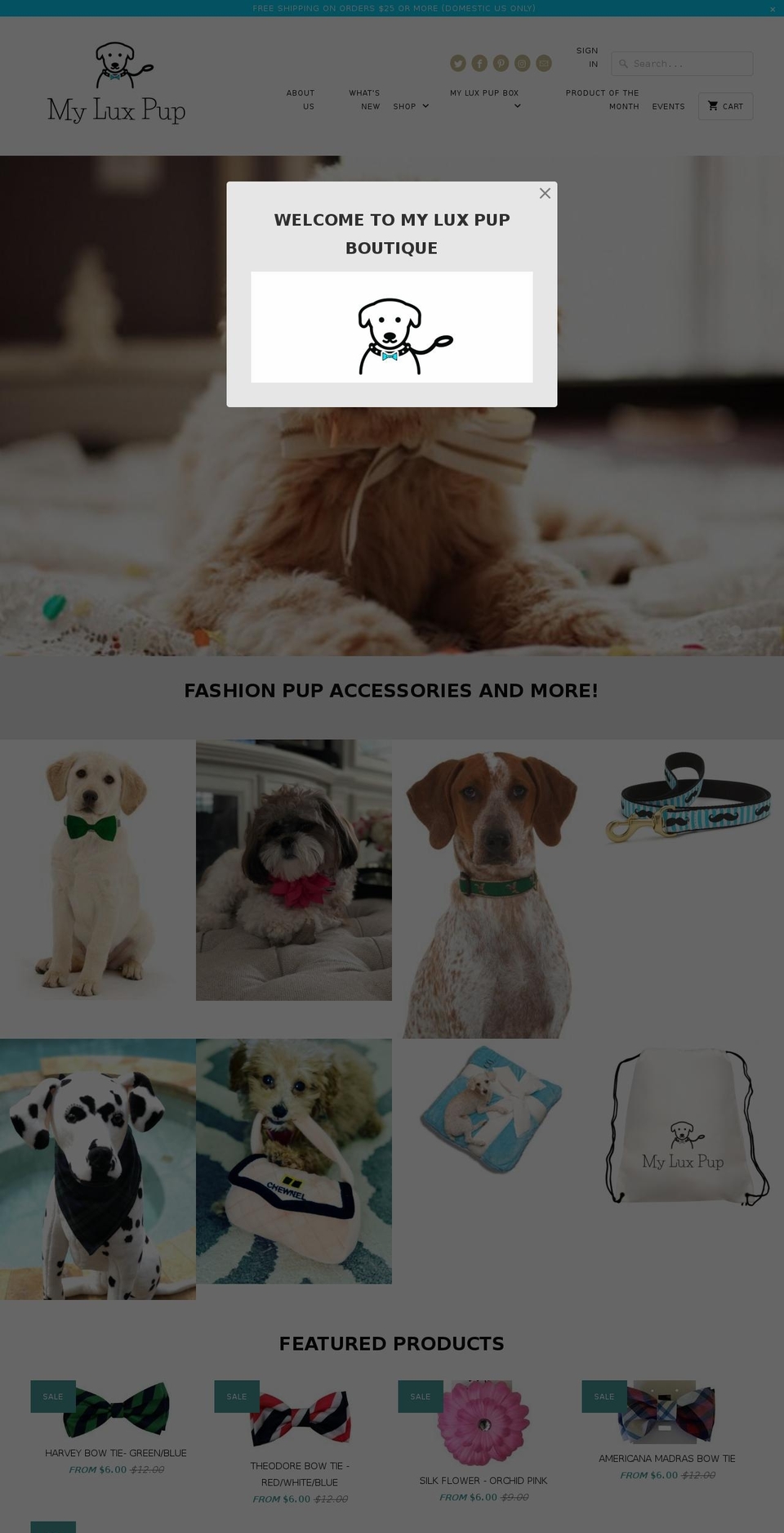 myluxpup.com — Shopify storefront screenshot