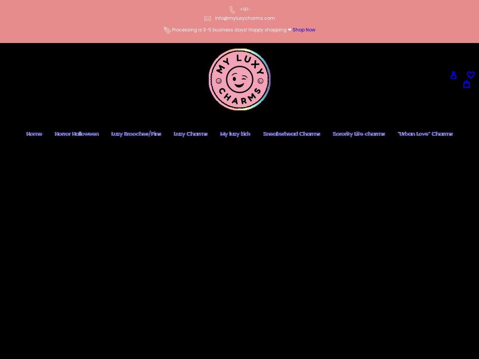 myluxycharms.com shopify website screenshot