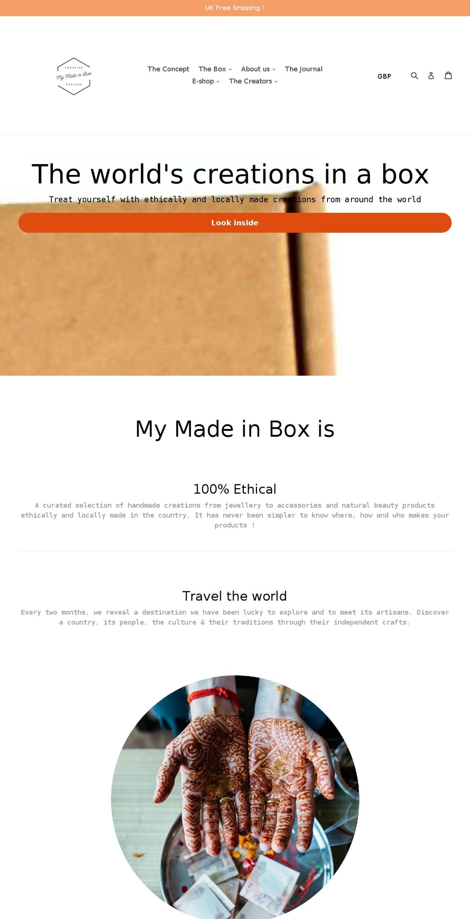 mymadeinbox.com — Shopify storefront screenshot