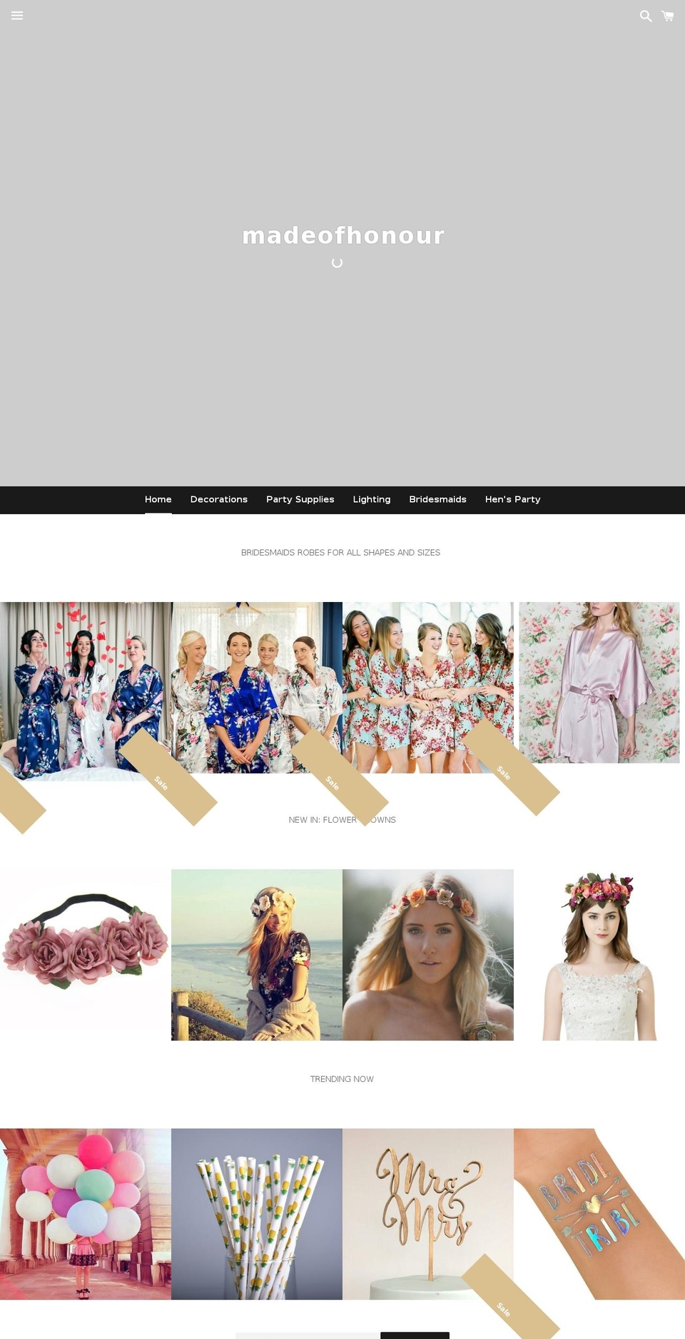 mymadeofhonour.com — Shopify storefront screenshot