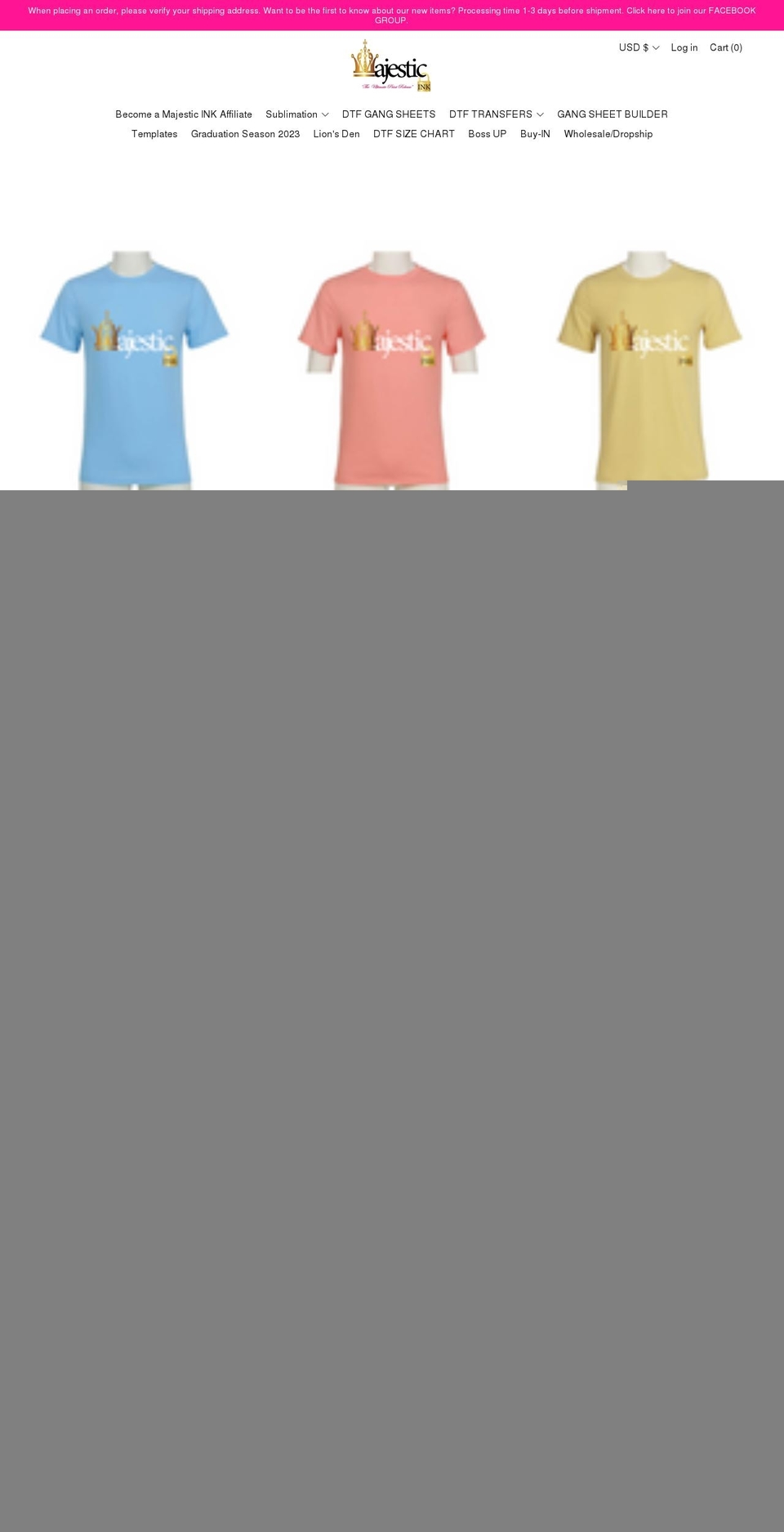 mymajesticink.com shopify website screenshot