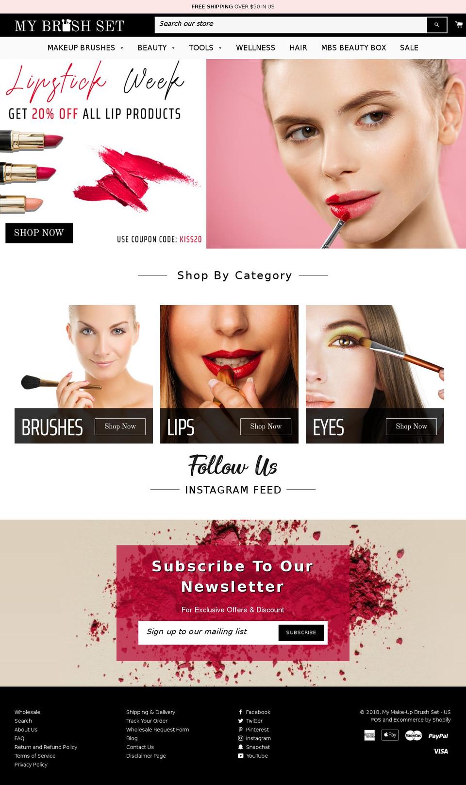 Main-theme+reviews Shopify theme site example mymakeupbrushset.myshopify.com