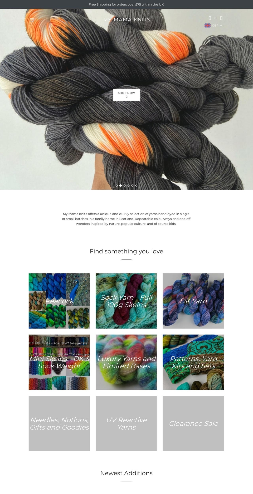 mymamaknits.com — Shopify storefront screenshot