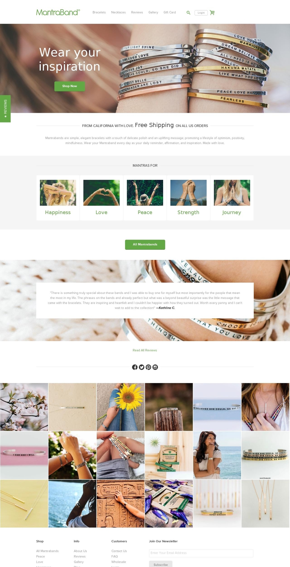 mymantraband.com shopify website screenshot