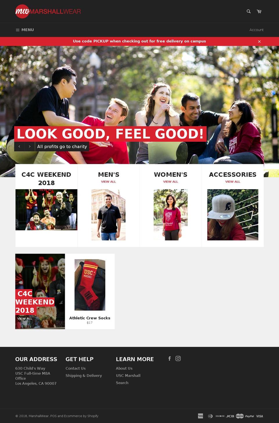 mymarshallwear.com shopify website screenshot