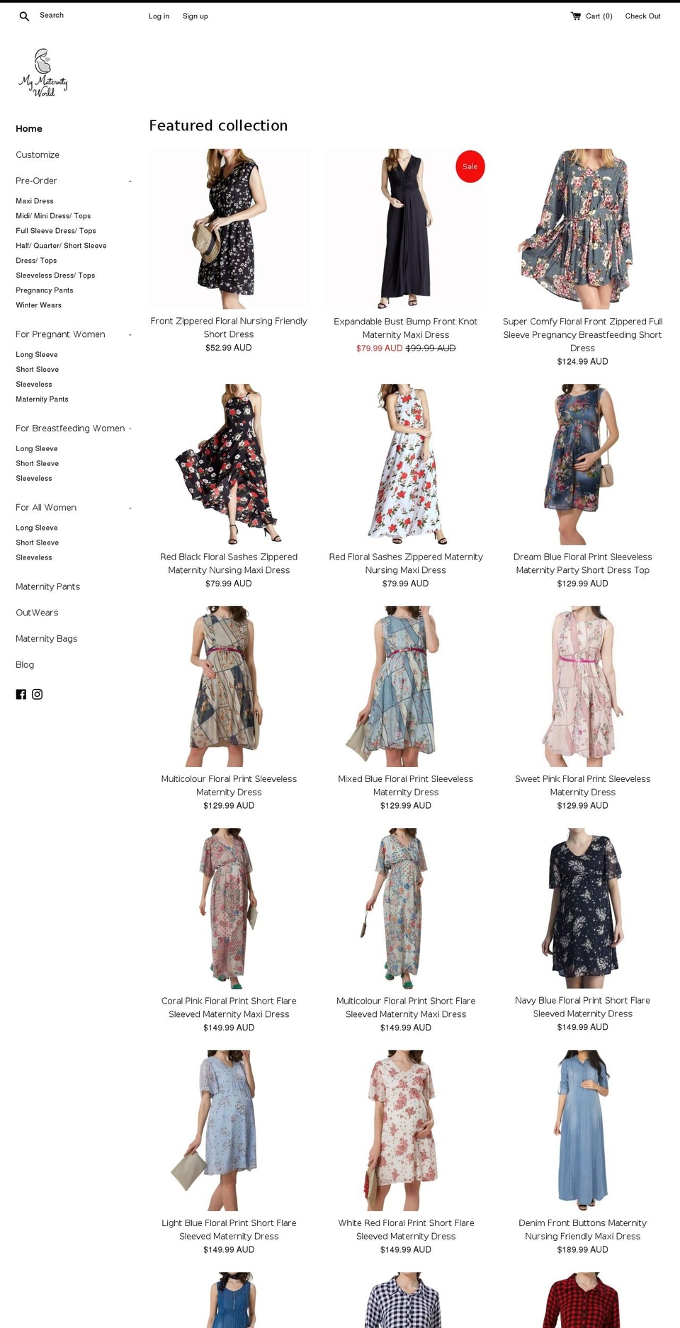 mymaternityworld.com shopify website screenshot