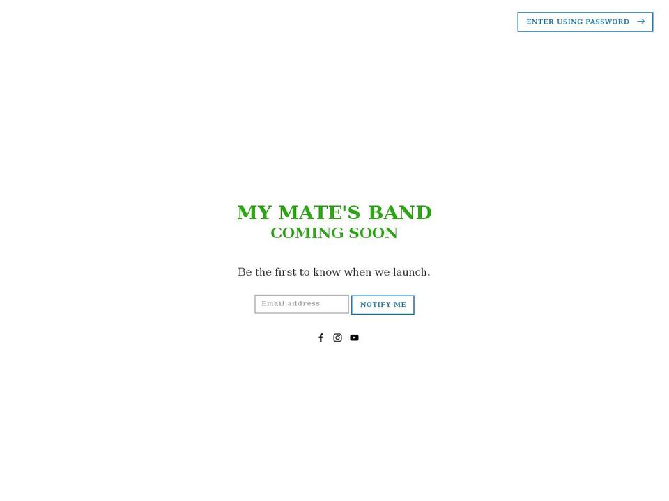 mymatesband.com shopify website screenshot