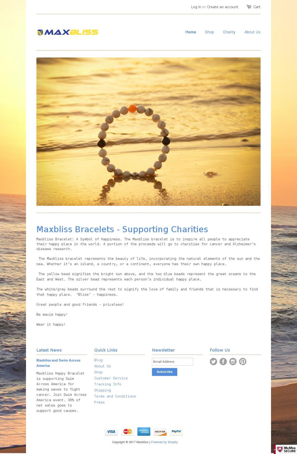 mymaxbliss.com shopify website screenshot
