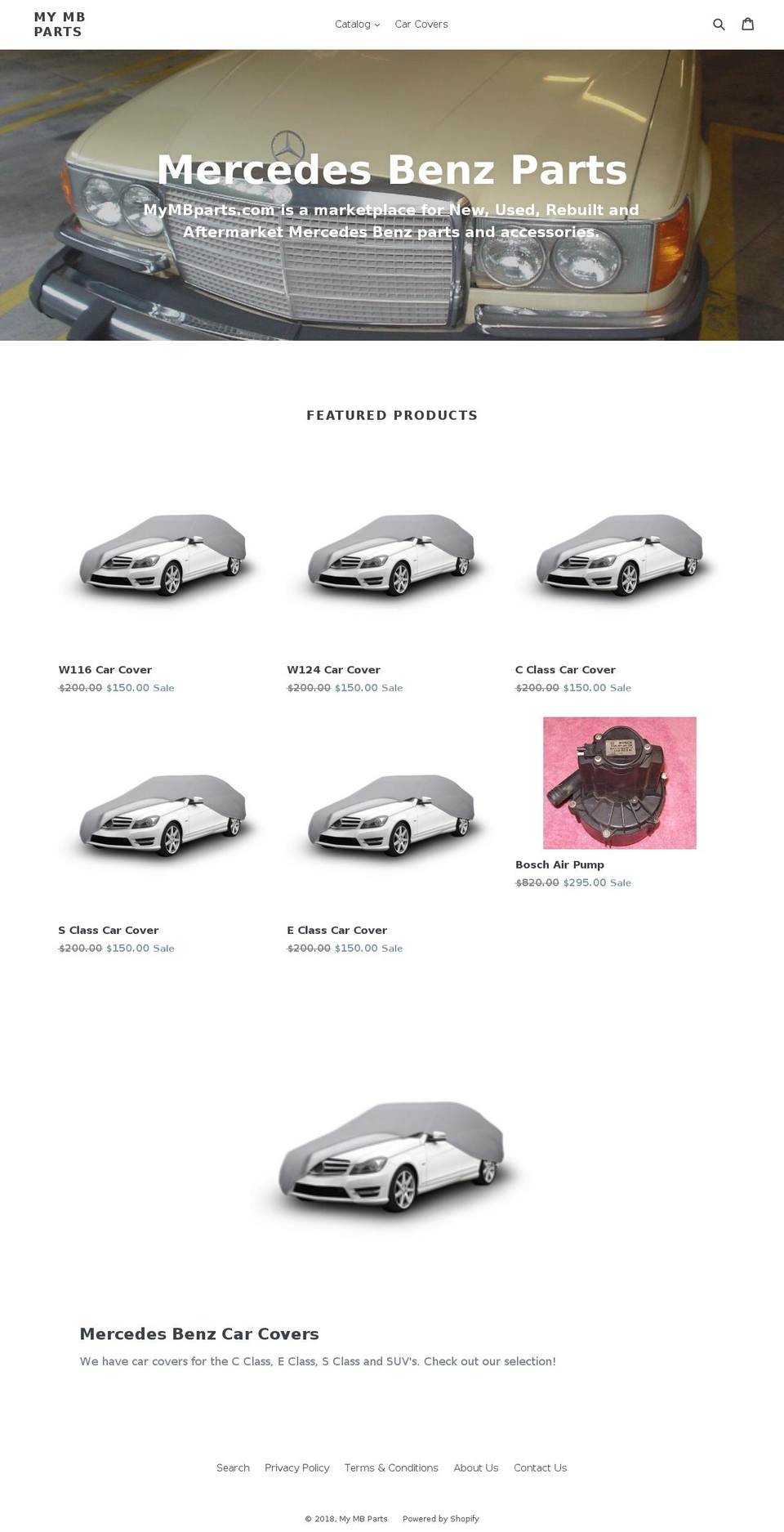 mymbparts.com — Shopify storefront screenshot