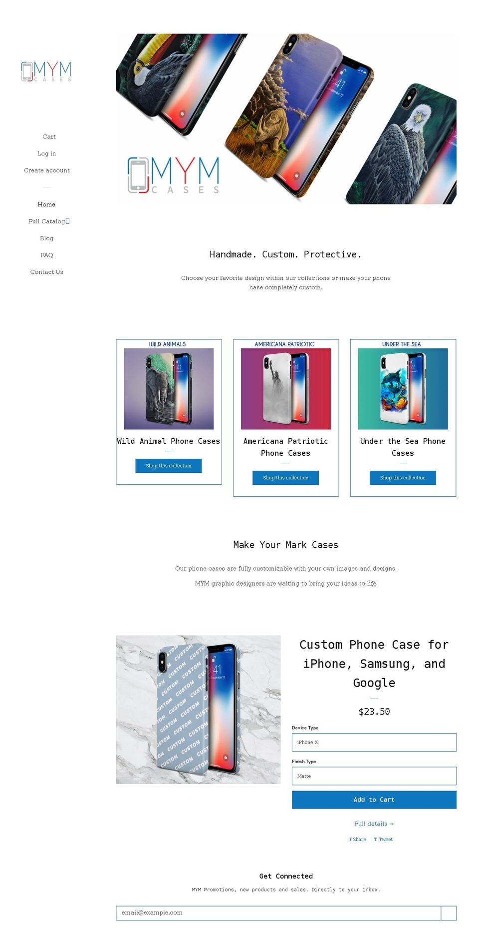 mymcases.com shopify website screenshot