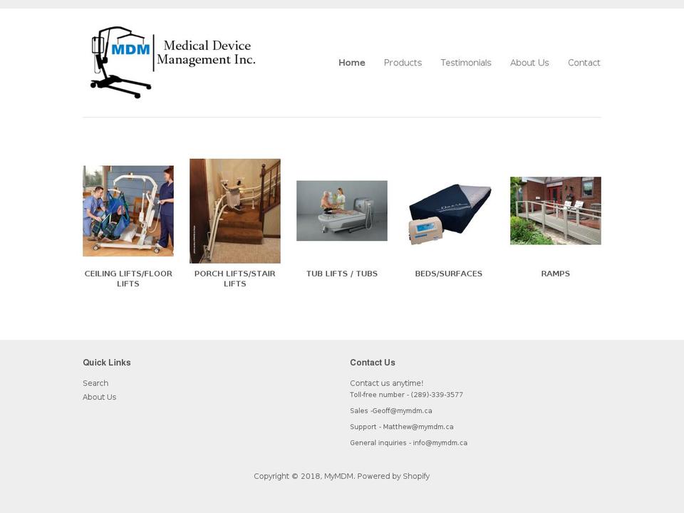 mymdm.ca shopify website screenshot