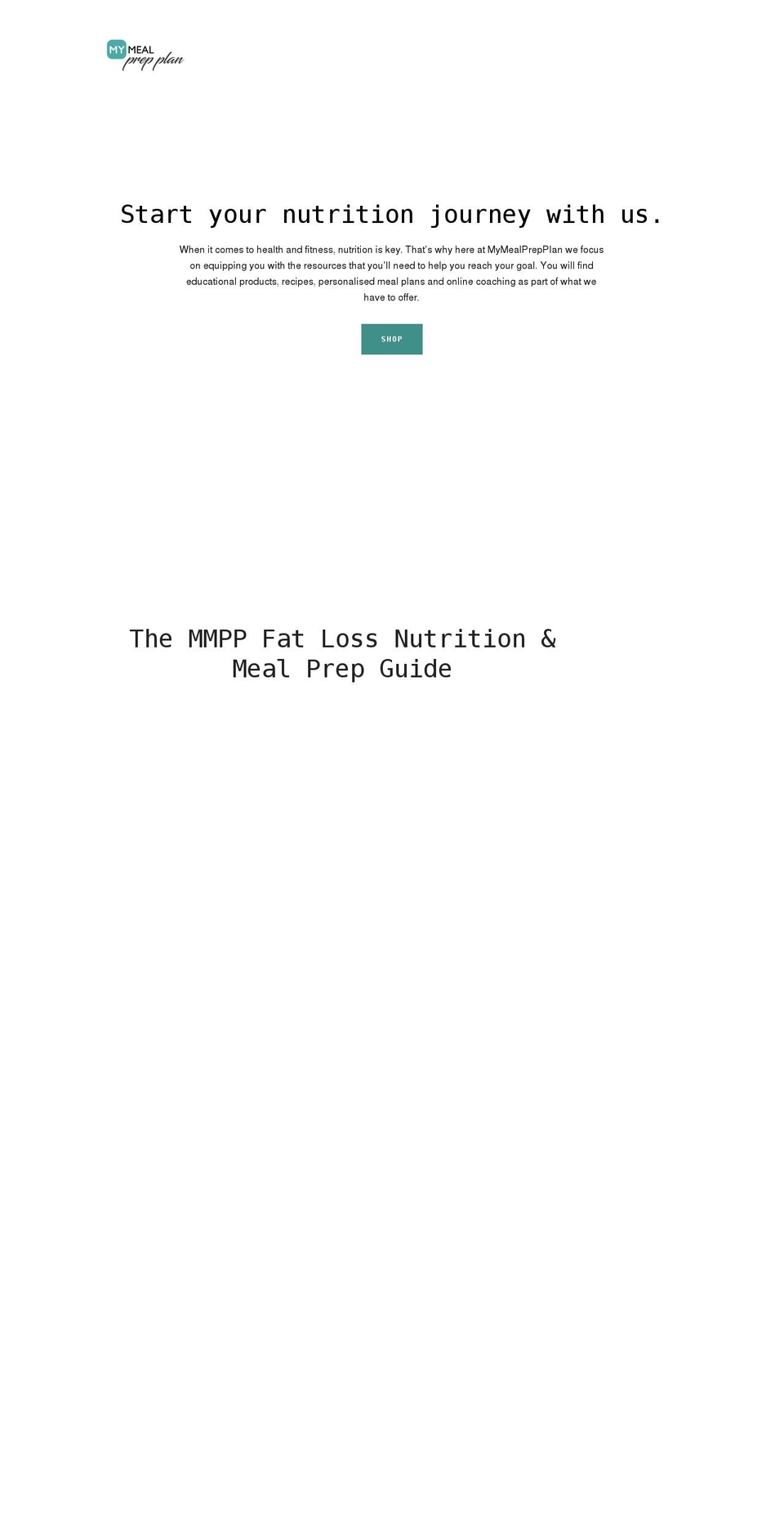 mymealprepplan.com shopify website screenshot