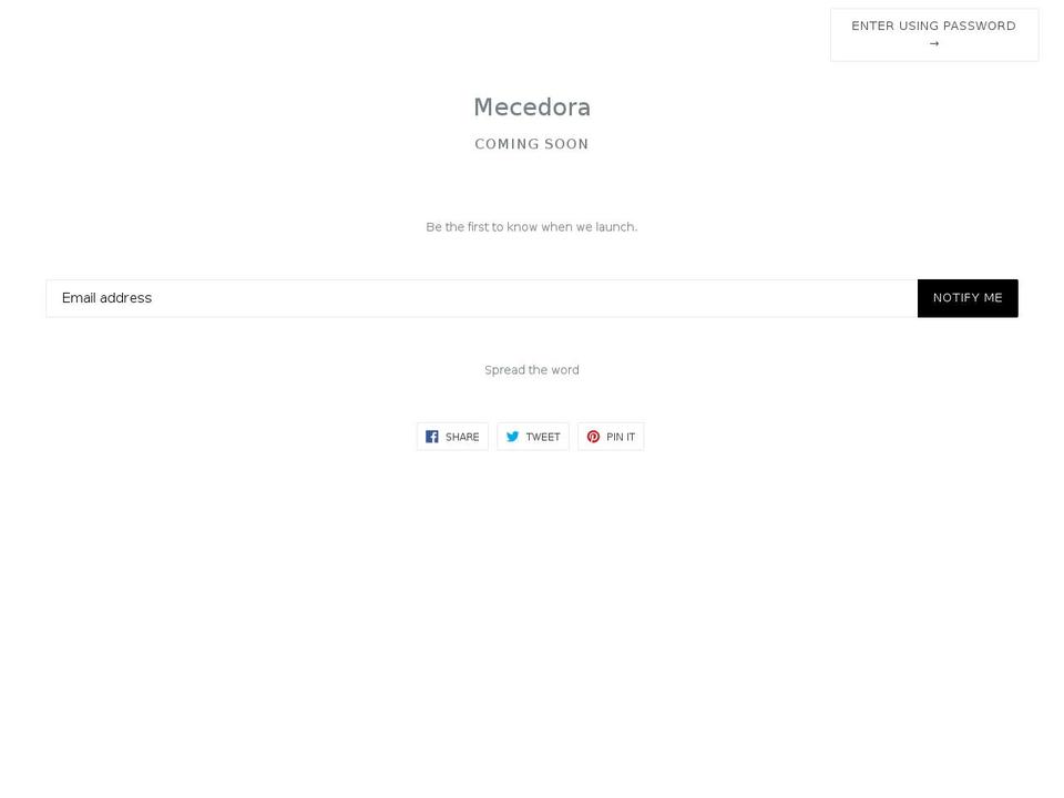 mymecedora.com — Shopify storefront screenshot