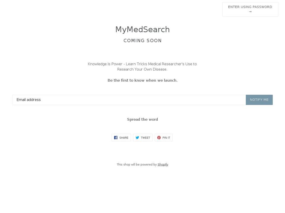 mymedsearch.com — Shopify storefront screenshot