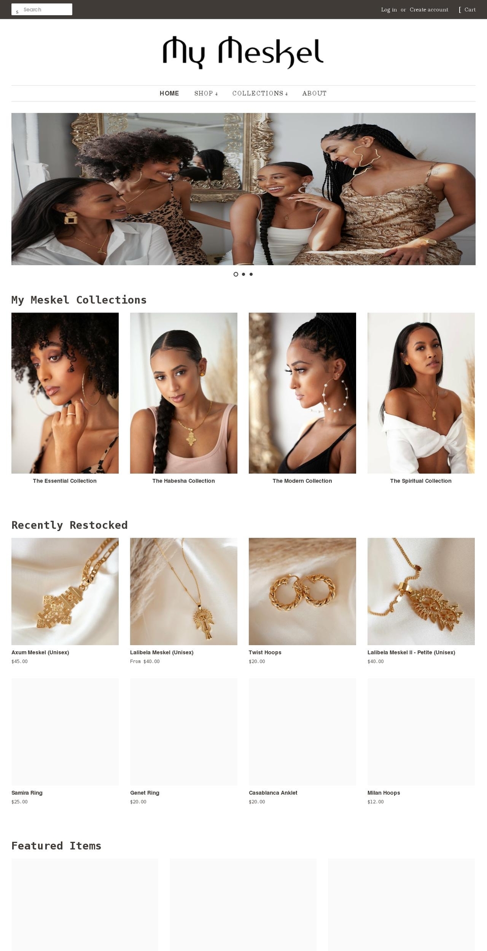 mymeskel.com shopify website screenshot