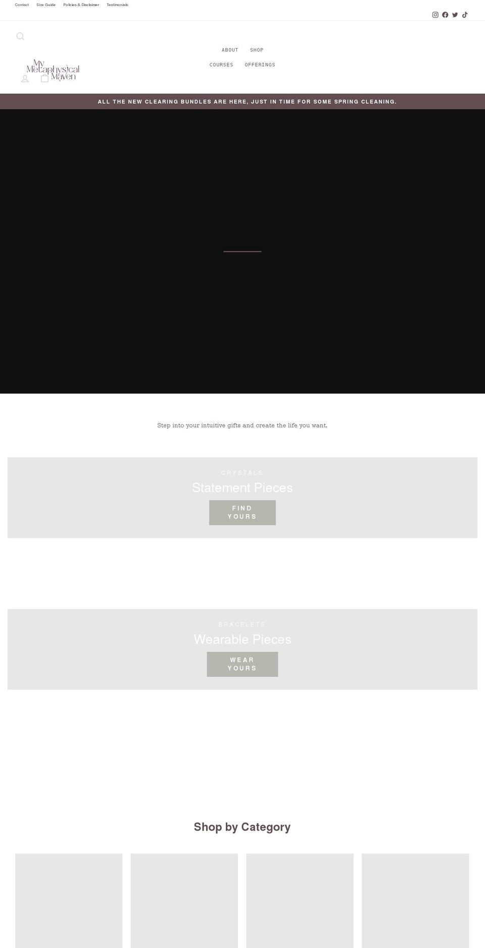 mymetaphysicalmaven.com shopify website screenshot