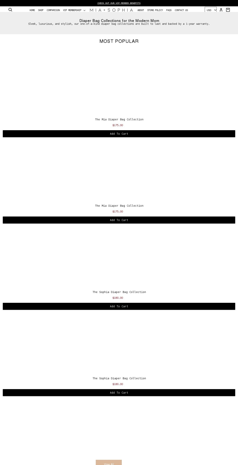 mymiasophia.com shopify website screenshot