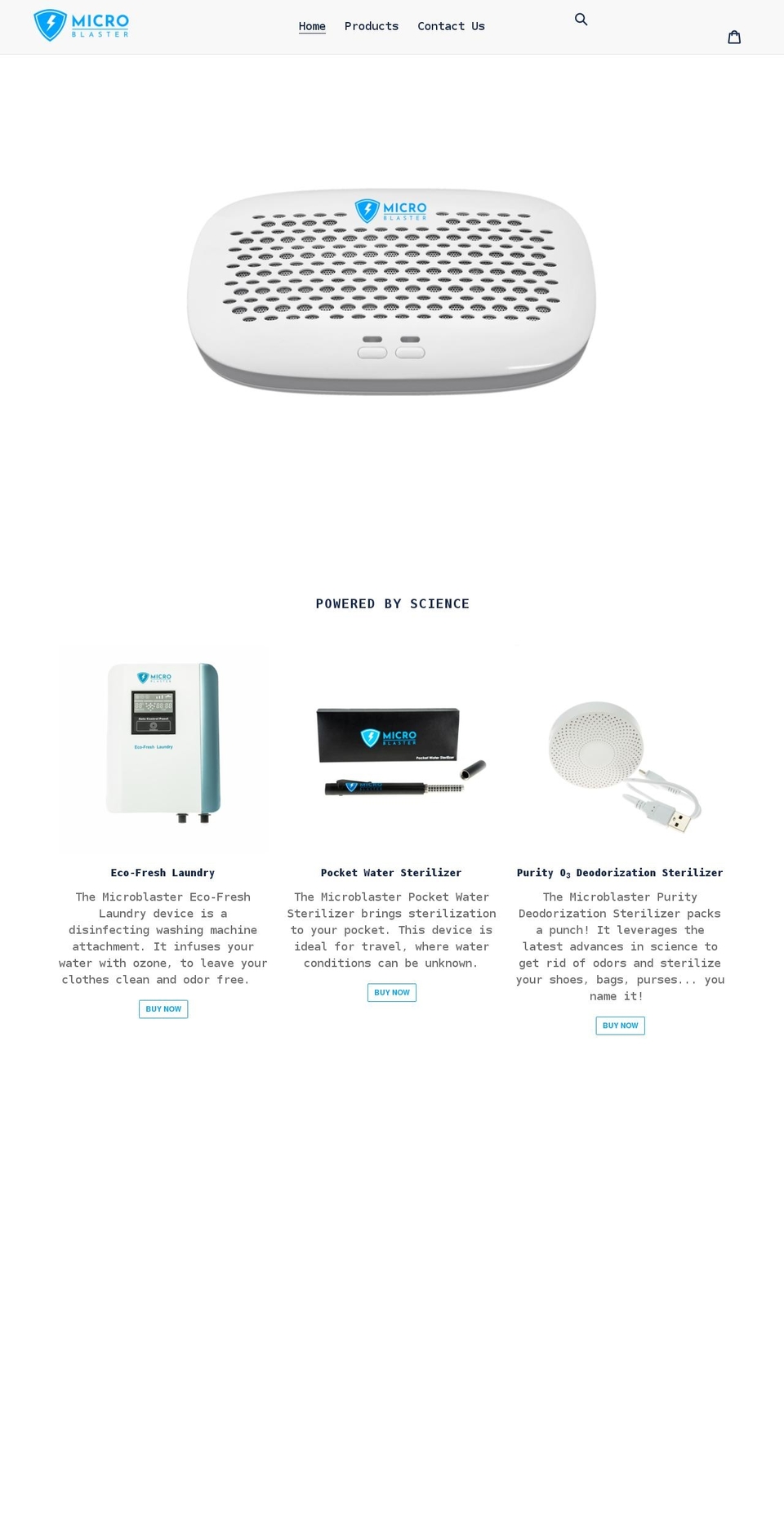 mymicroblaster.com shopify website screenshot