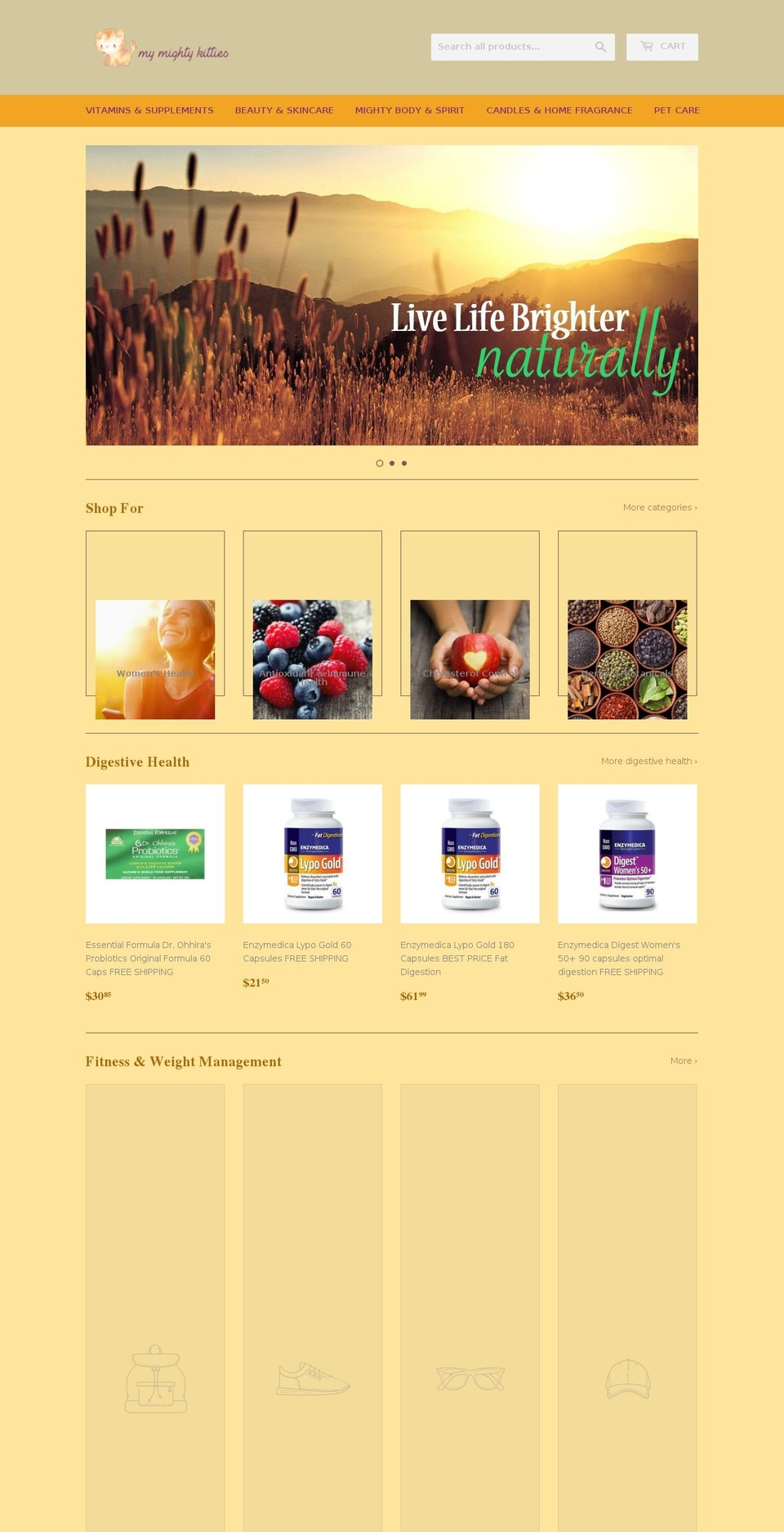 mymightykitties.com — Shopify storefront screenshot