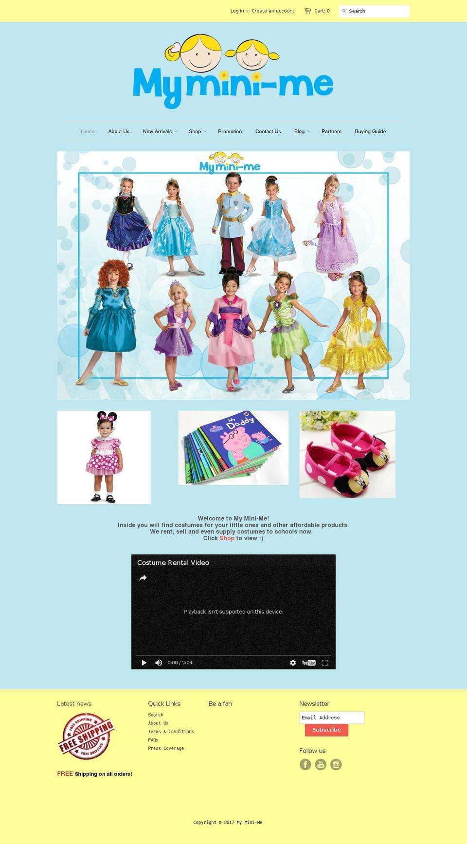 mymini-me.com shopify website screenshot