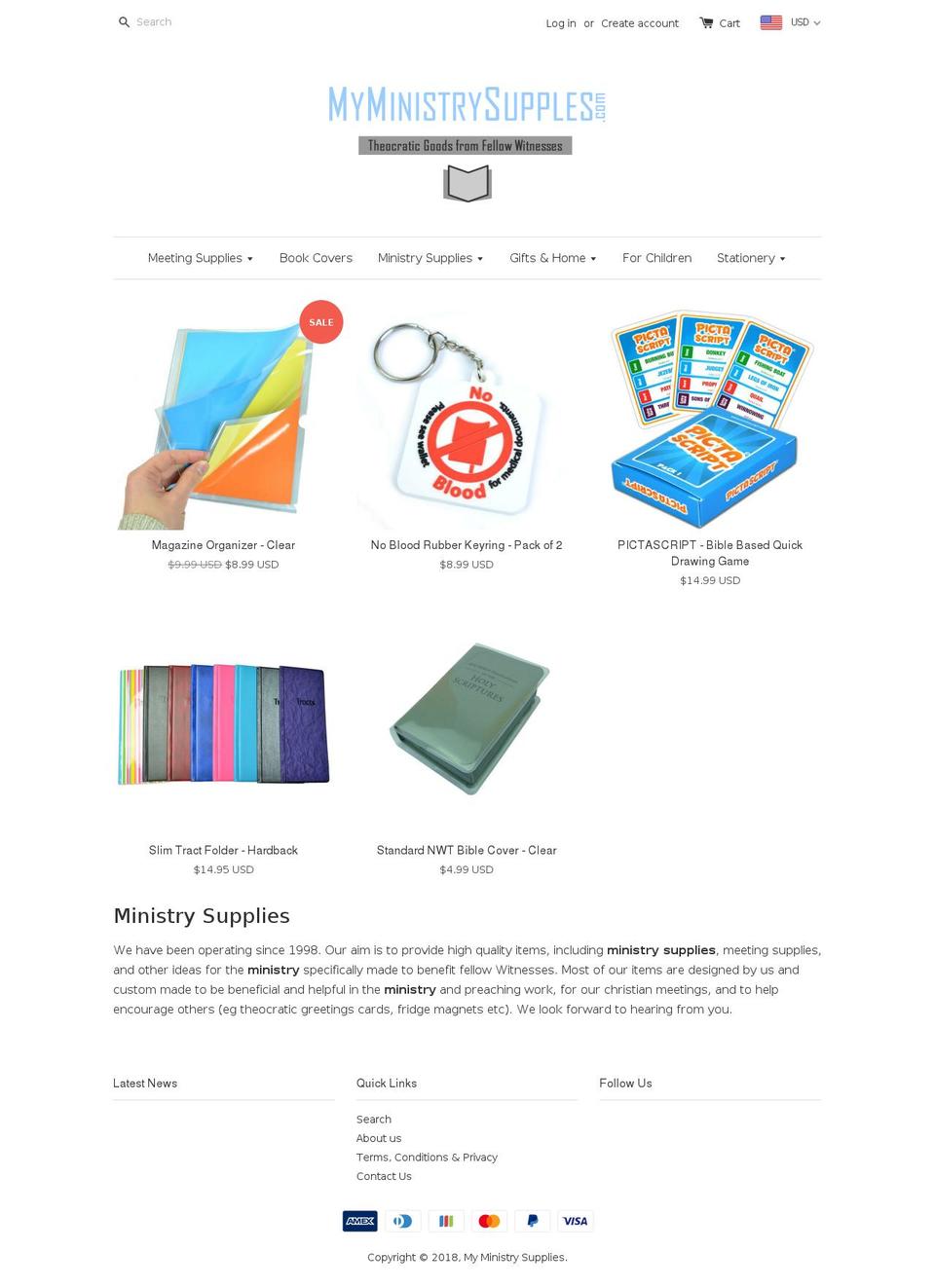 myministrysupplies.com — Shopify storefront screenshot
