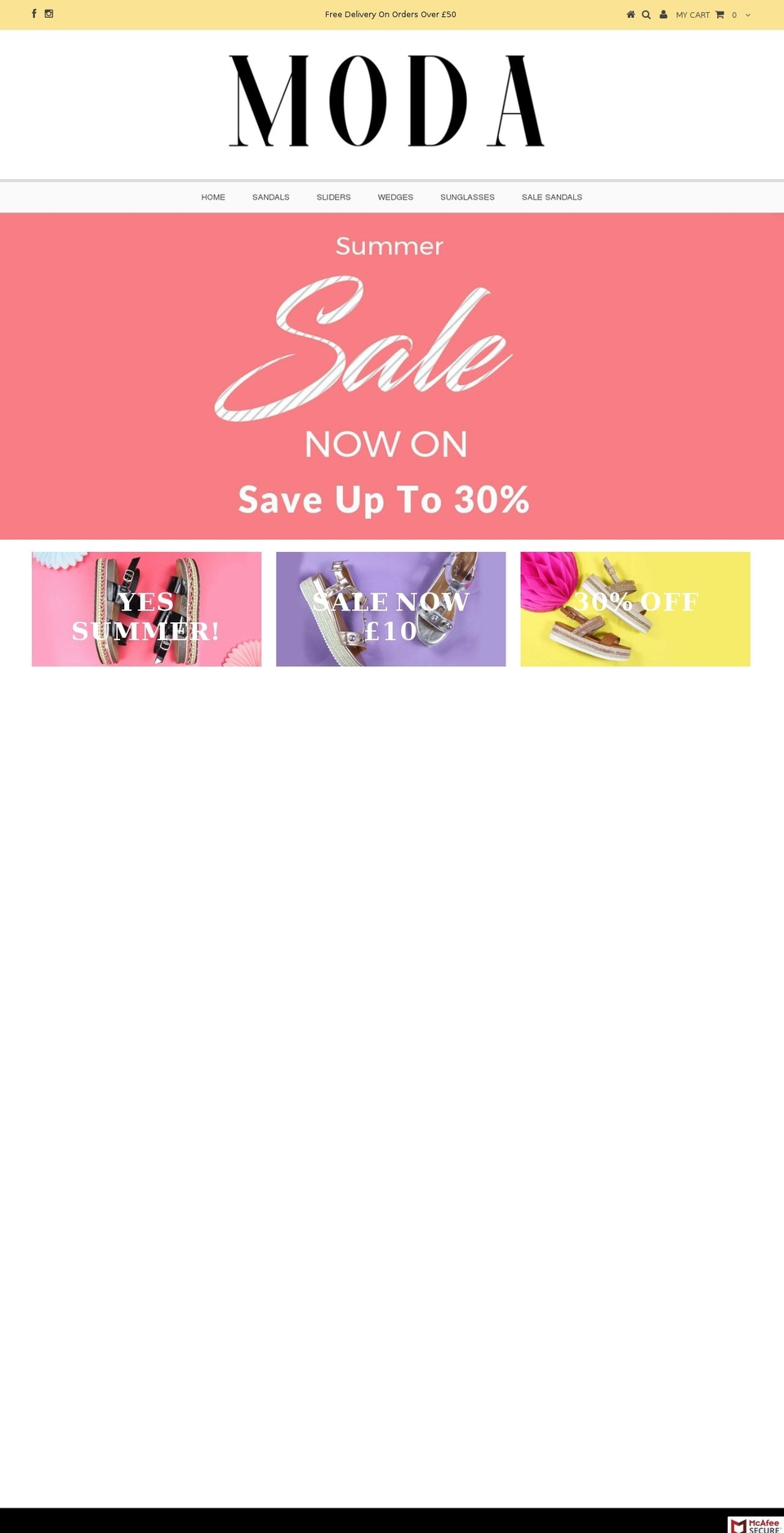 mymodashoes.com — Shopify storefront screenshot