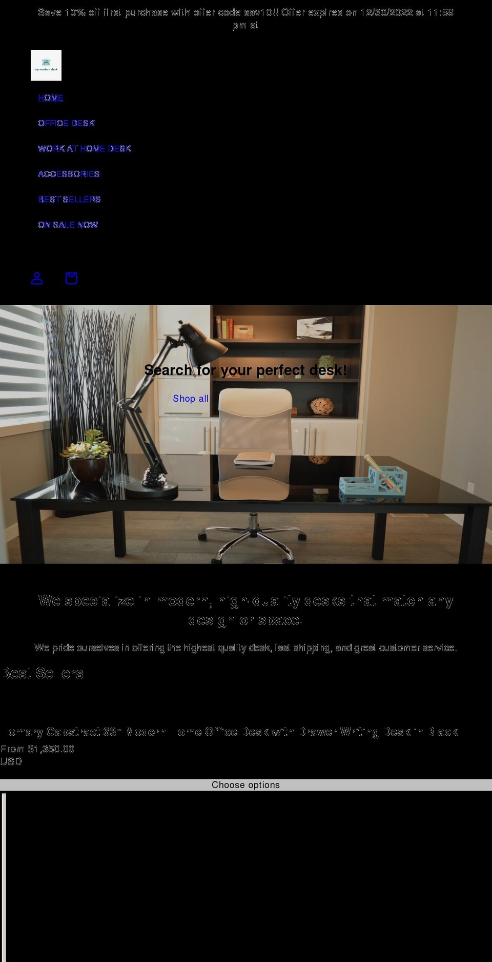 mymoderndesk.com shopify website screenshot