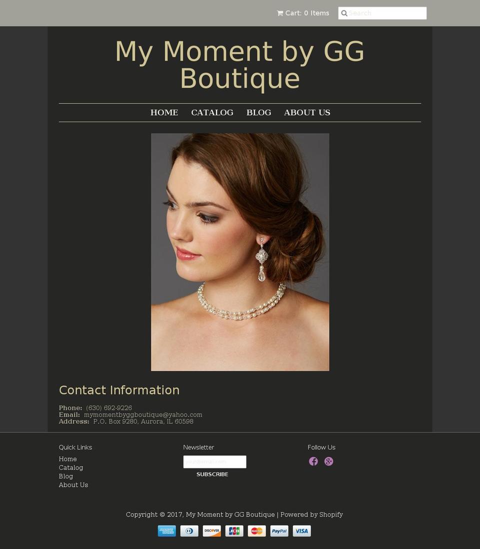 mymomentbyggboutique.com shopify website screenshot