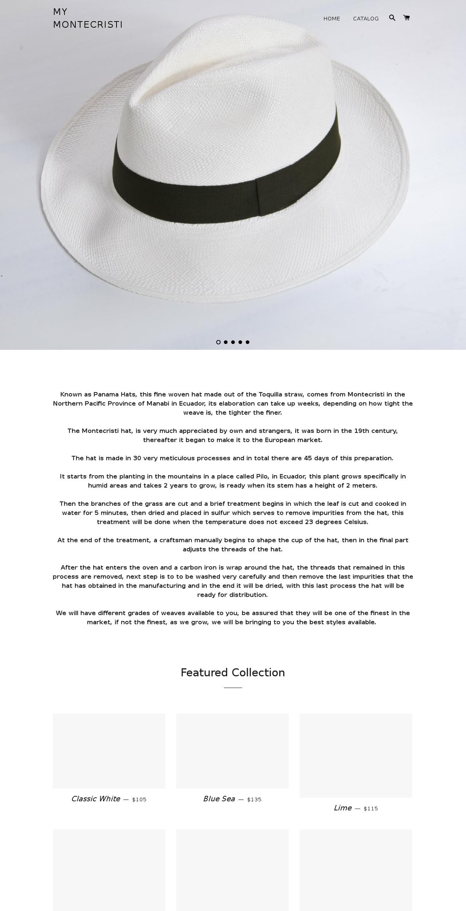 mymontecristi.com — Shopify storefront screenshot