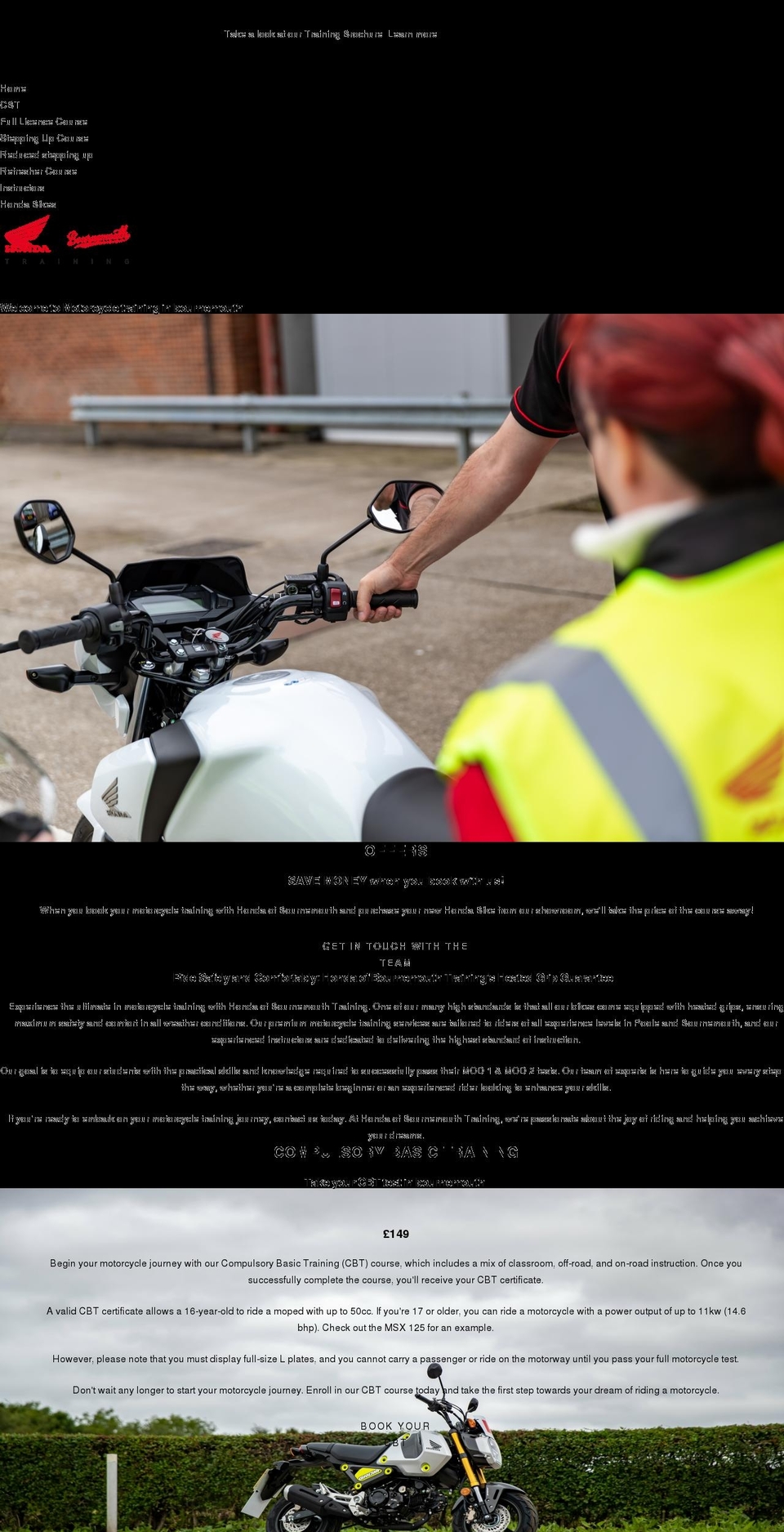 mymotorcycletraining.co.uk shopify website screenshot