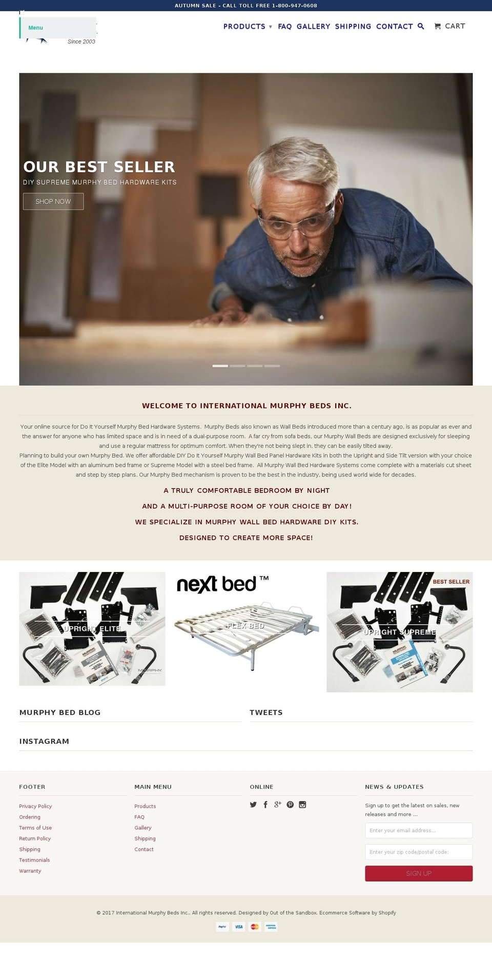 mymurphybeds.com — Shopify storefront screenshot