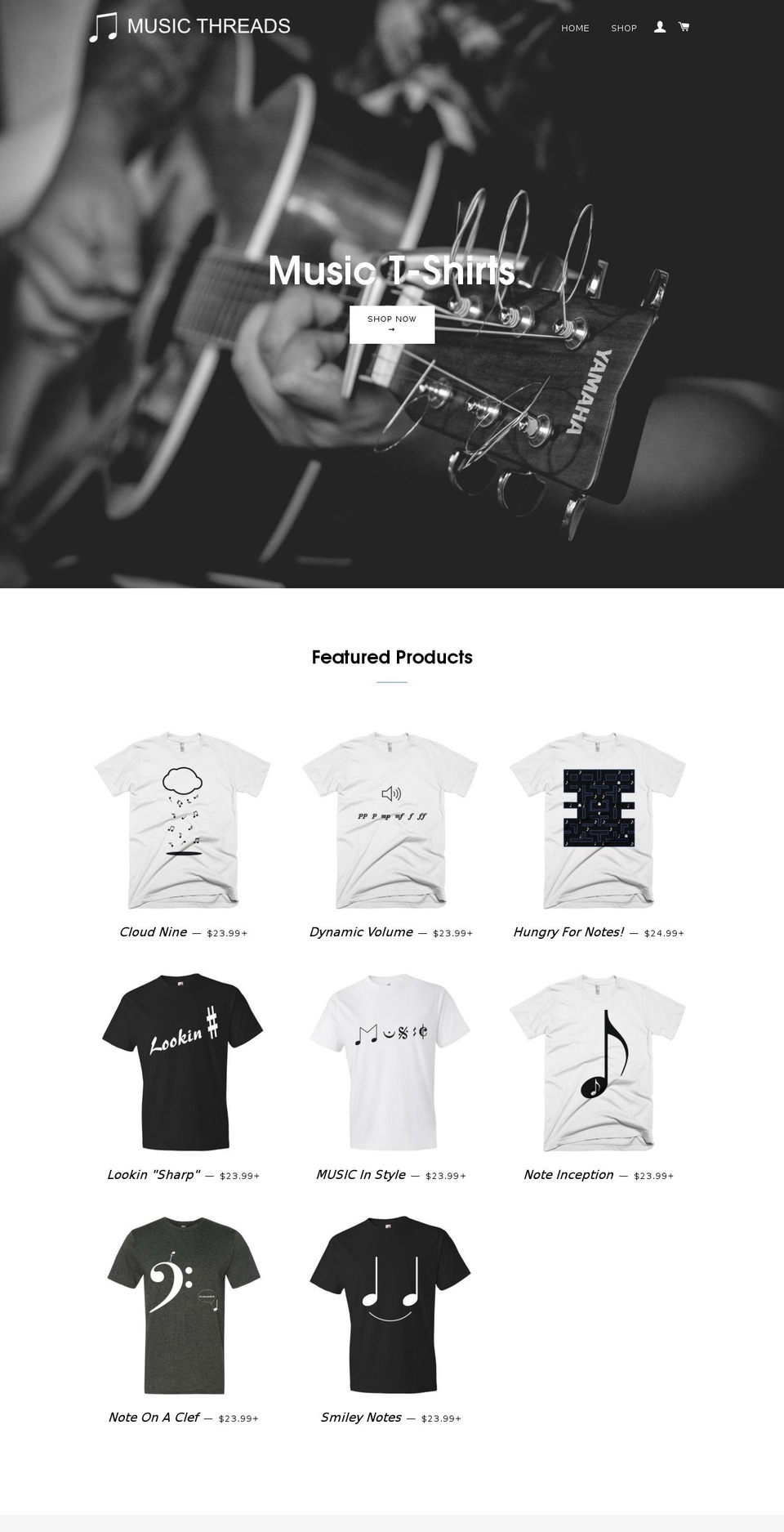mymusicthreads.com shopify website screenshot