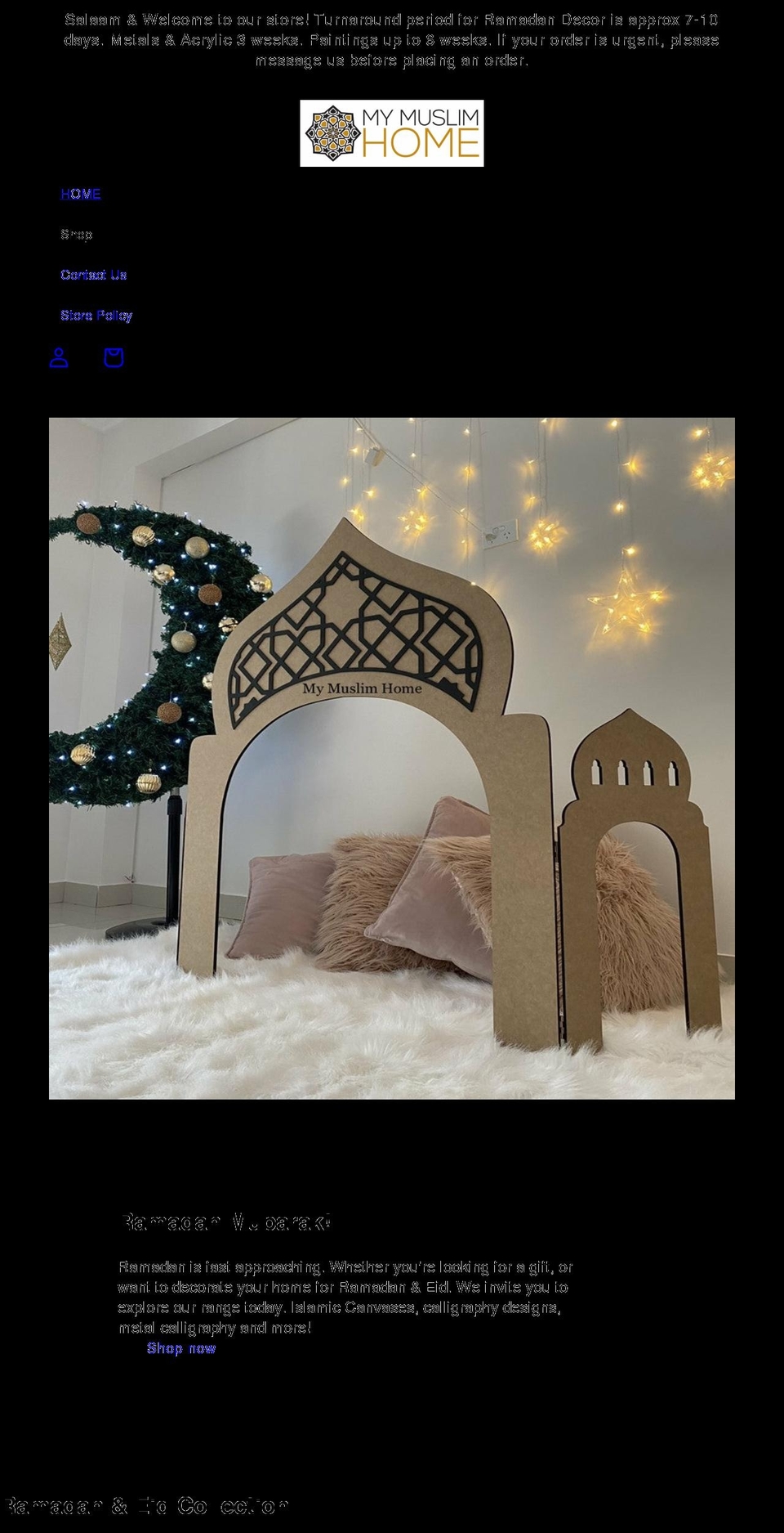 mymuslimhome.com.au shopify website screenshot