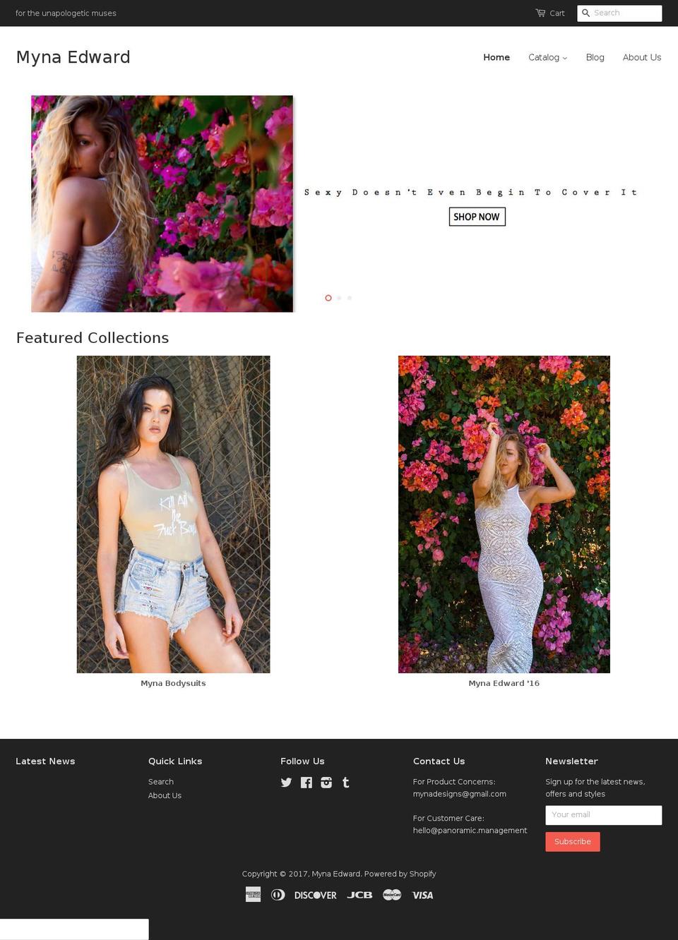 mynaedward.com shopify website screenshot