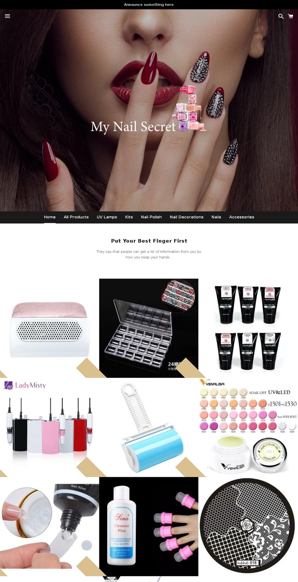 mynailsecret.com — Shopify storefront screenshot