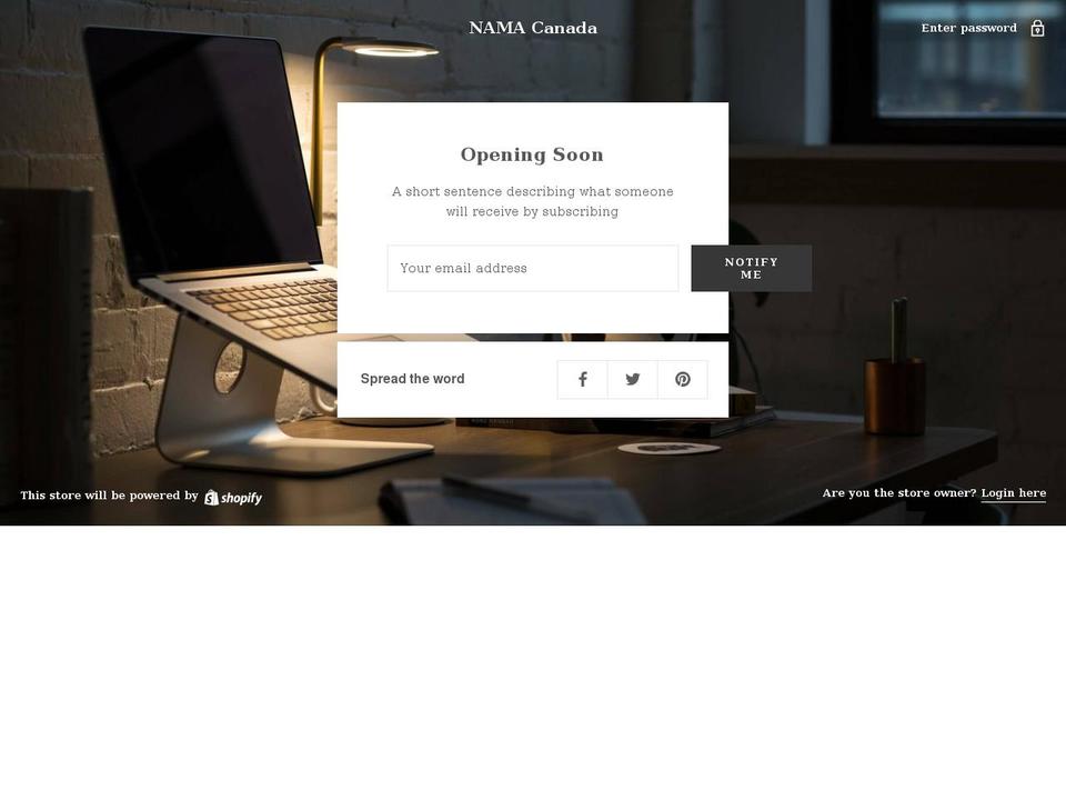 mynamastetics.com — Shopify storefront screenshot