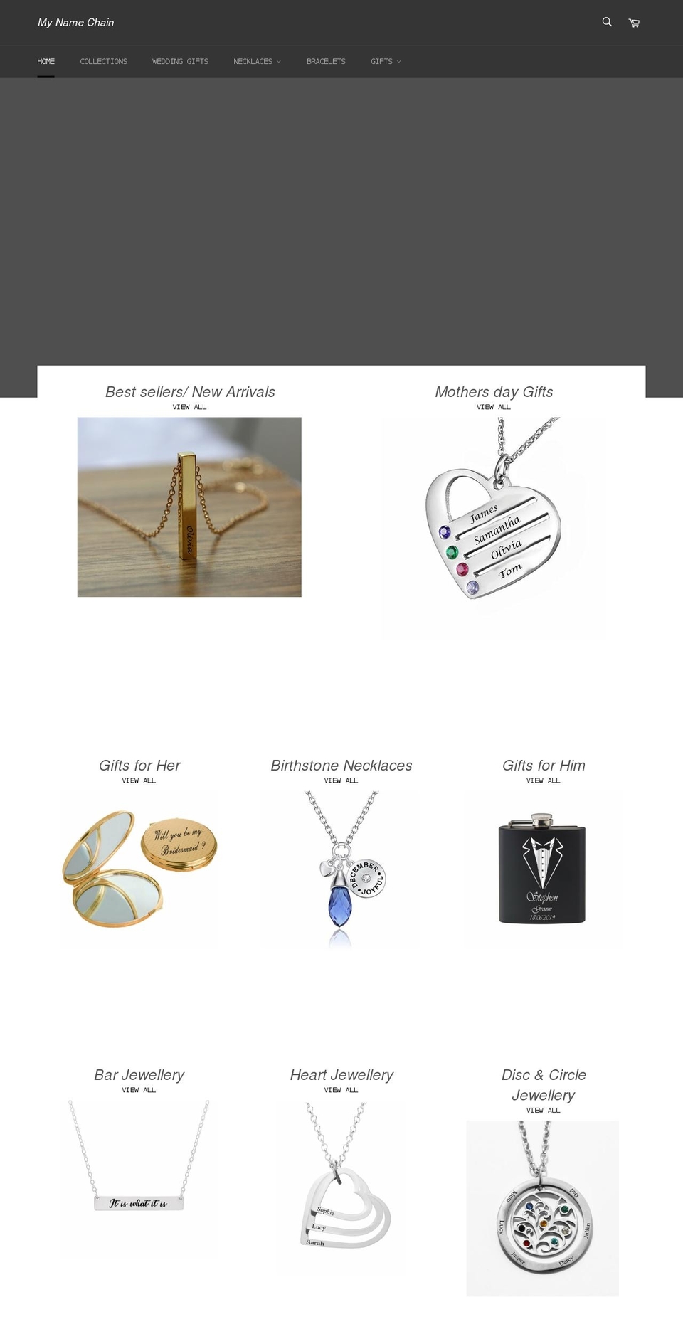 mynamechain.com shopify website screenshot