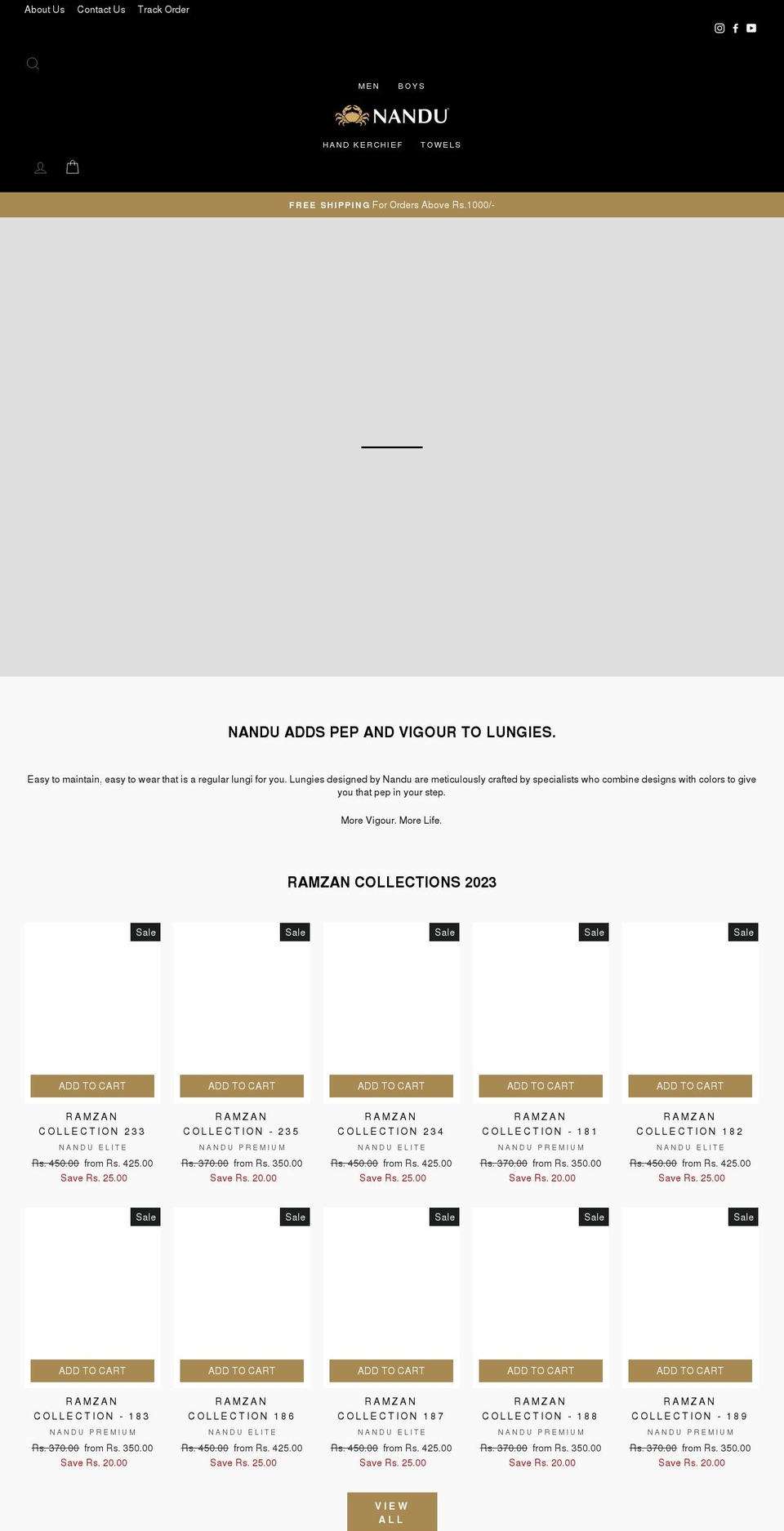 mynandu.com shopify website screenshot