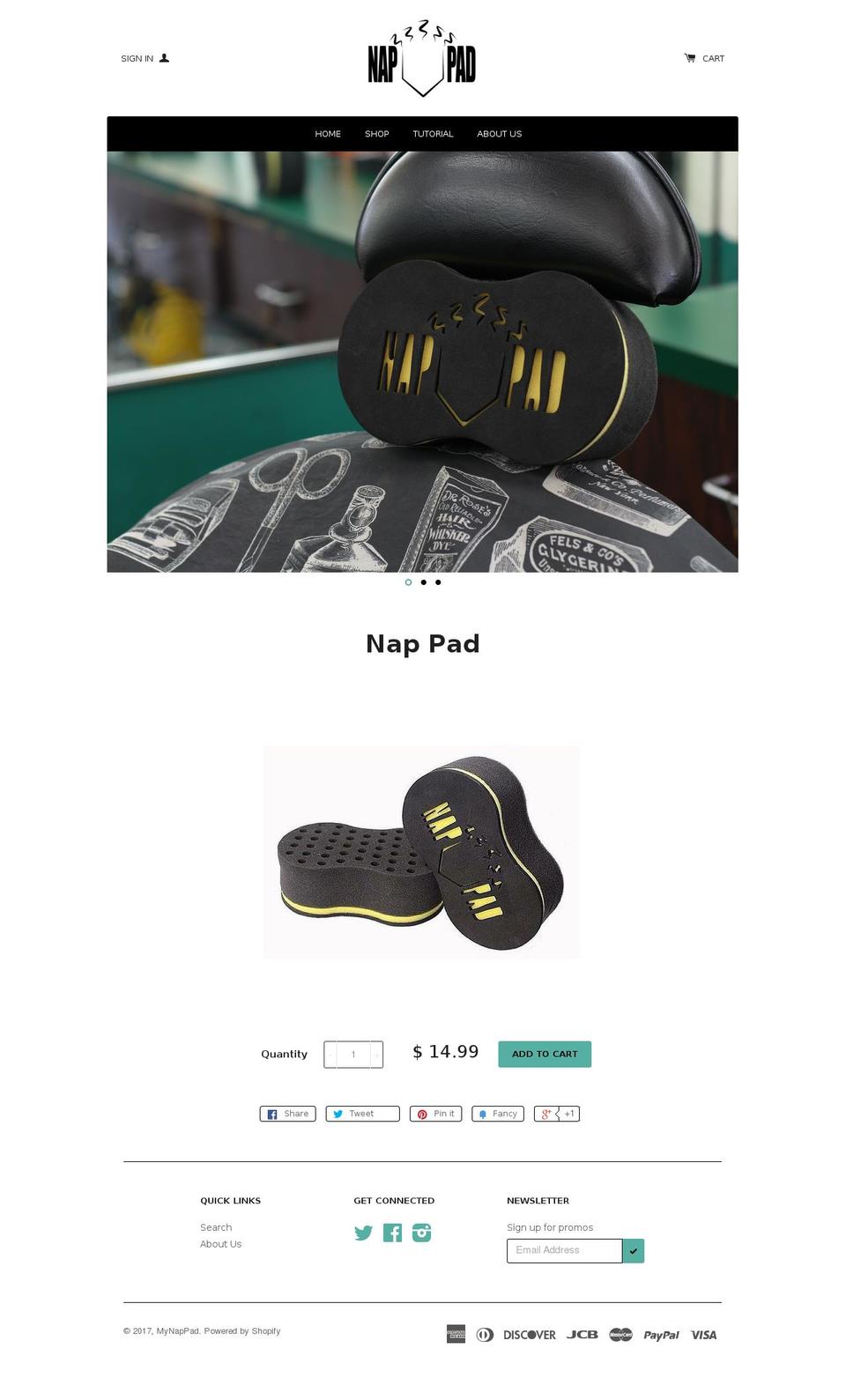 mynappad.com shopify website screenshot