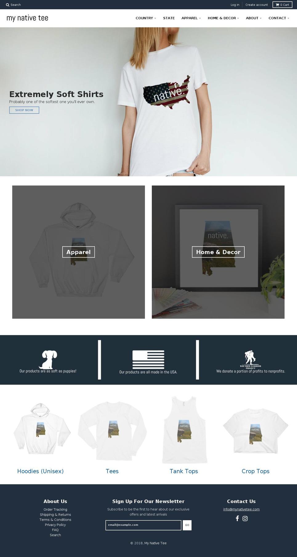 mynativetee.com — Shopify storefront screenshot