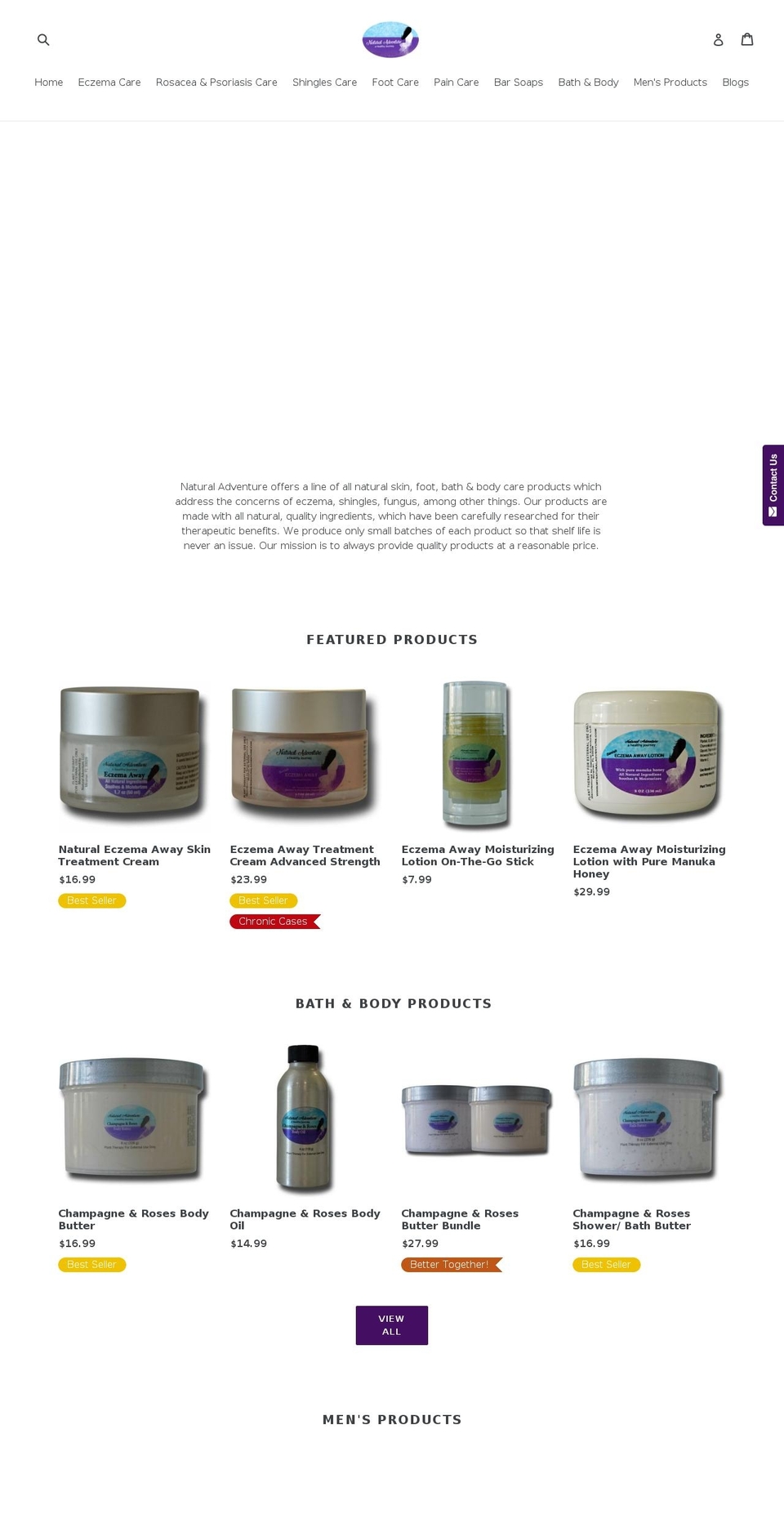 mynaturaladventure.com — Shopify storefront screenshot