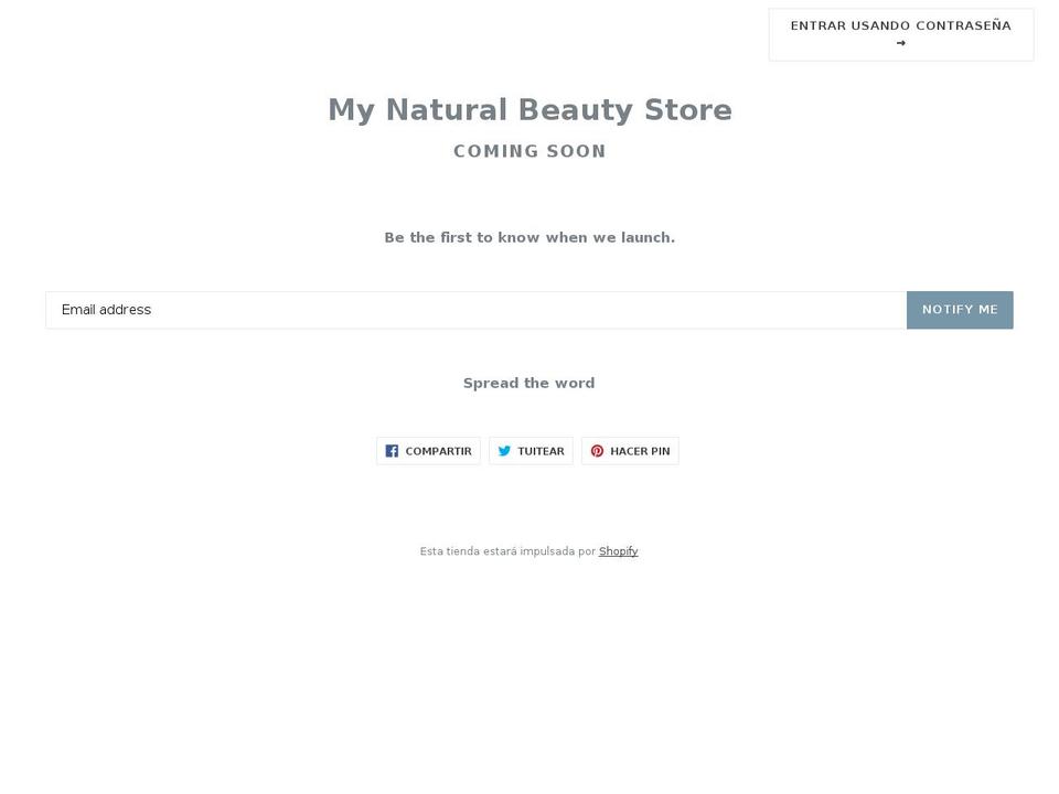 mynaturalbeautystore.com — Shopify storefront screenshot
