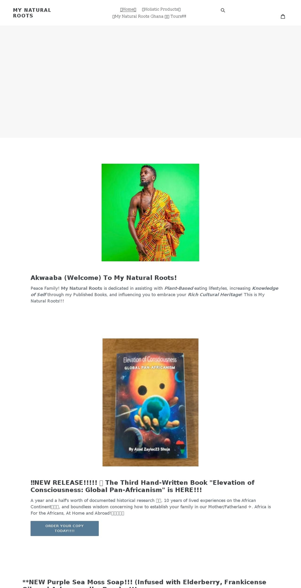 mynaturalroots.org shopify website screenshot