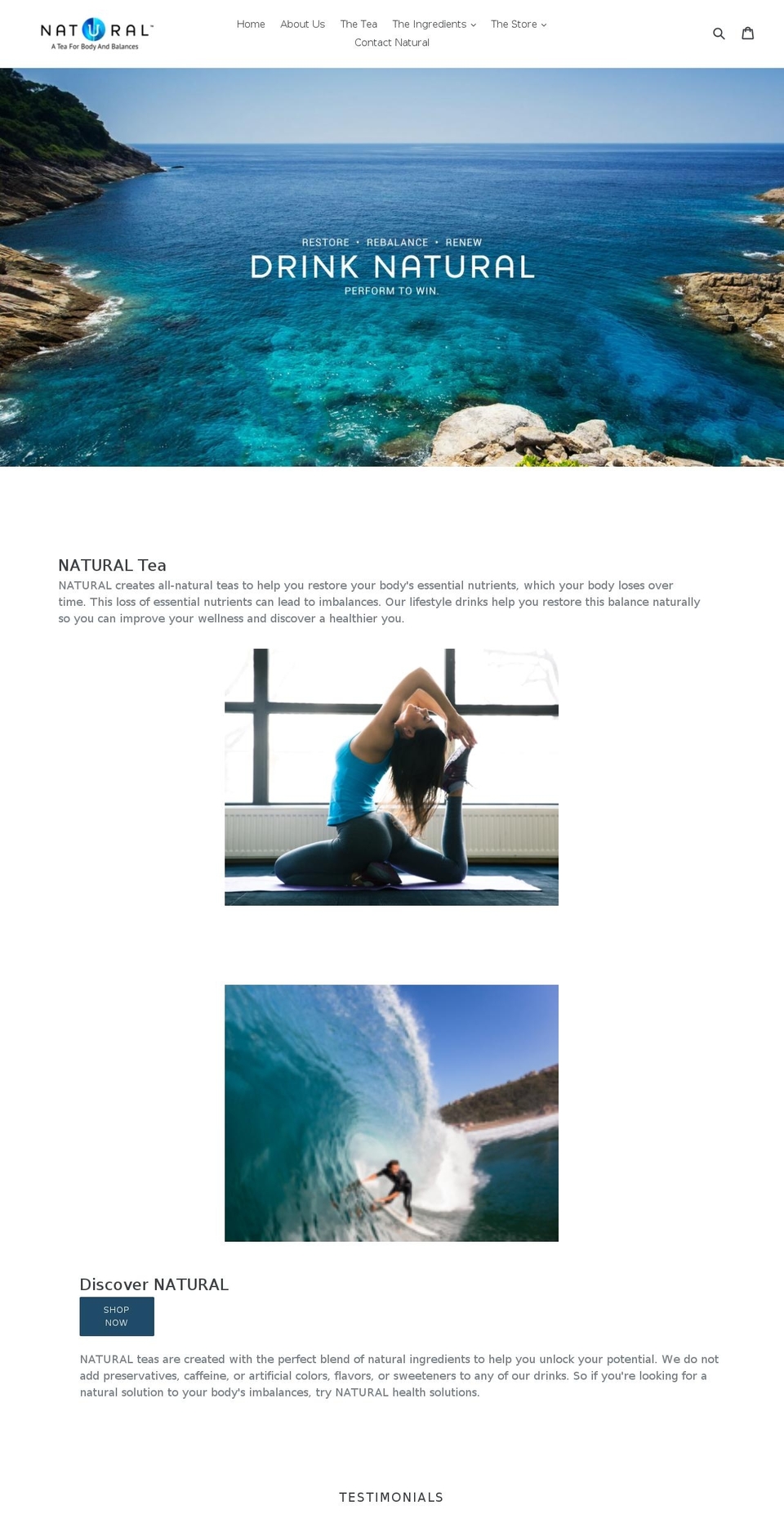 mynaturaltea.com — Shopify storefront screenshot